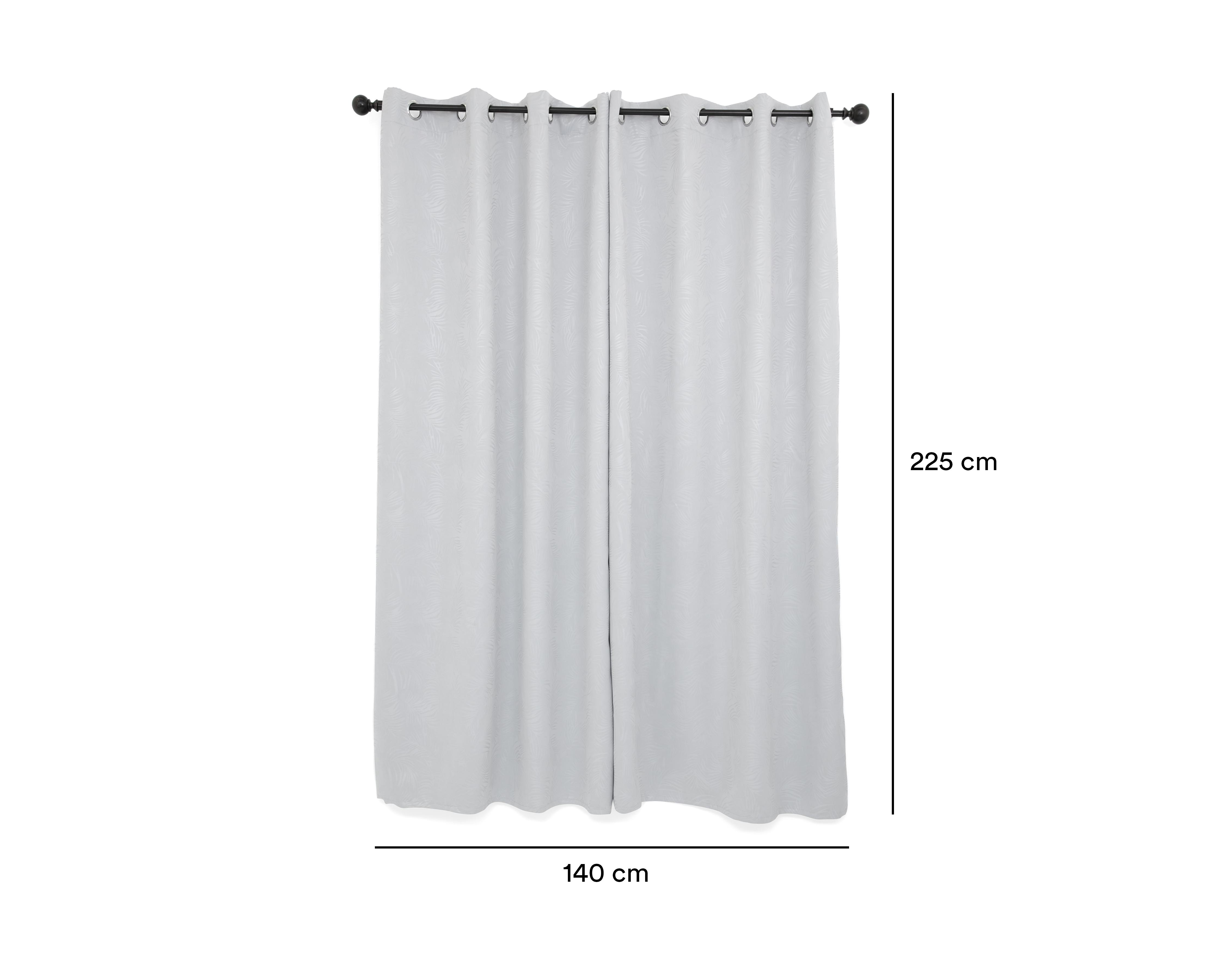 Foto 6 pulgar | Cortina Keily 140 x 225 cm Gris