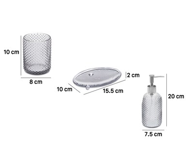 Foto 9 | Accesorios de Baño Starhaus Gris 5 Piezas