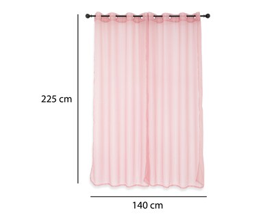 Foto 5 | Cortina Evelyn 140 x 225 cm Rosa