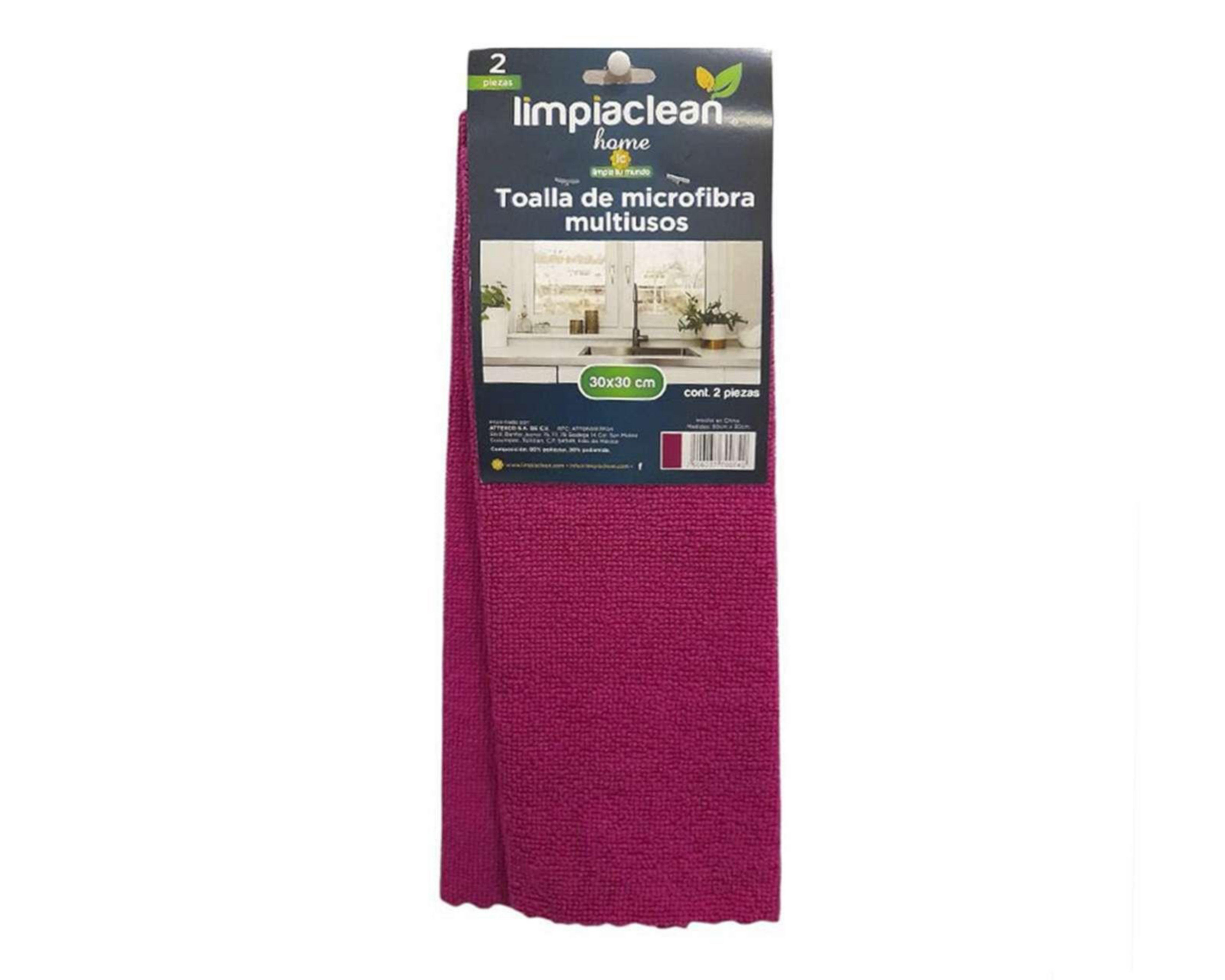 Foto 1 | Toalla de Cocina Limpiaclean Rosa 2 Piezas
