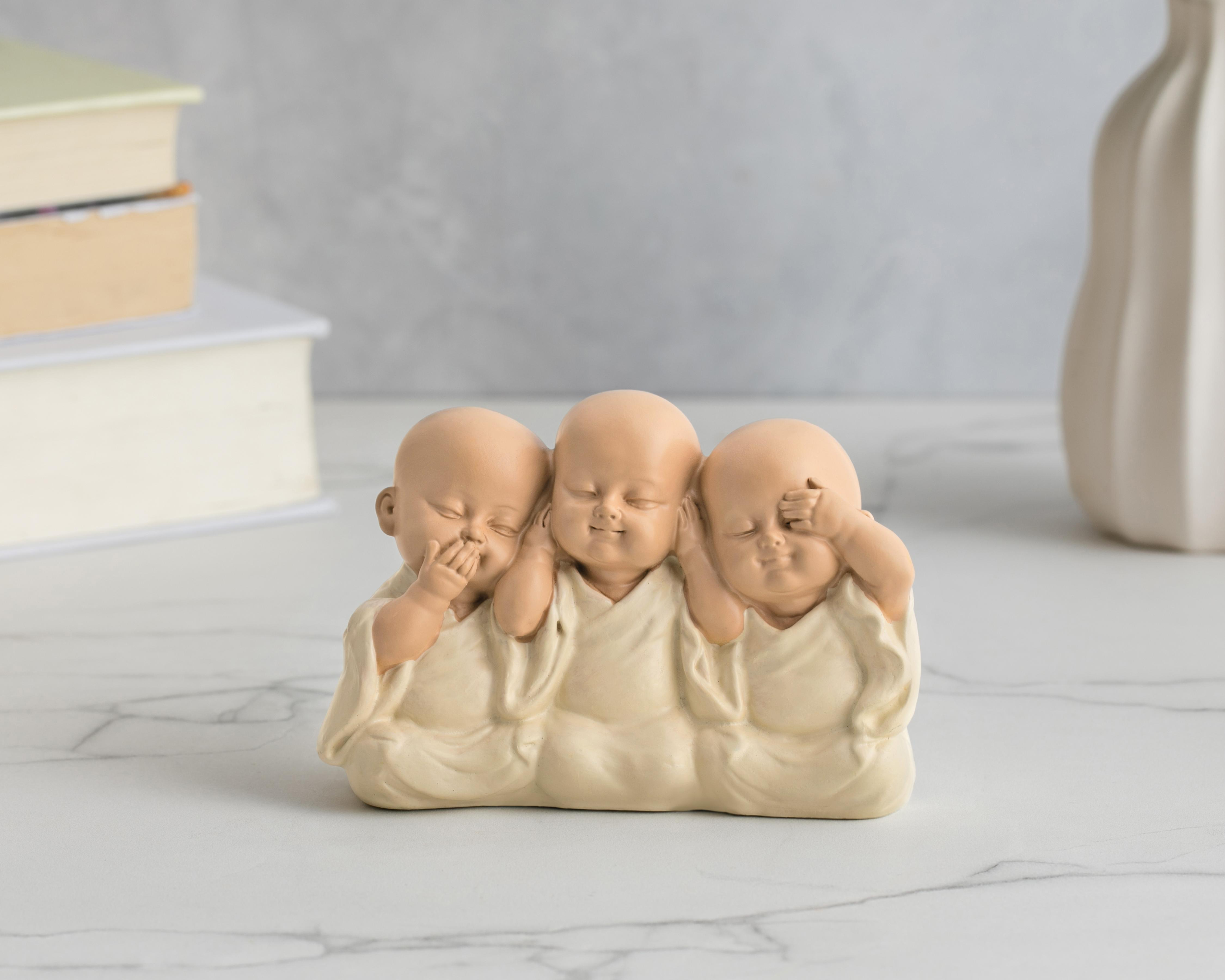 Foto 4 | Escultura de Monjes Budistas Rajani de Cerámica