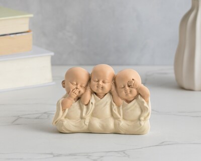Foto 4 | Escultura de Monjes Budistas Rajani de Cerámica