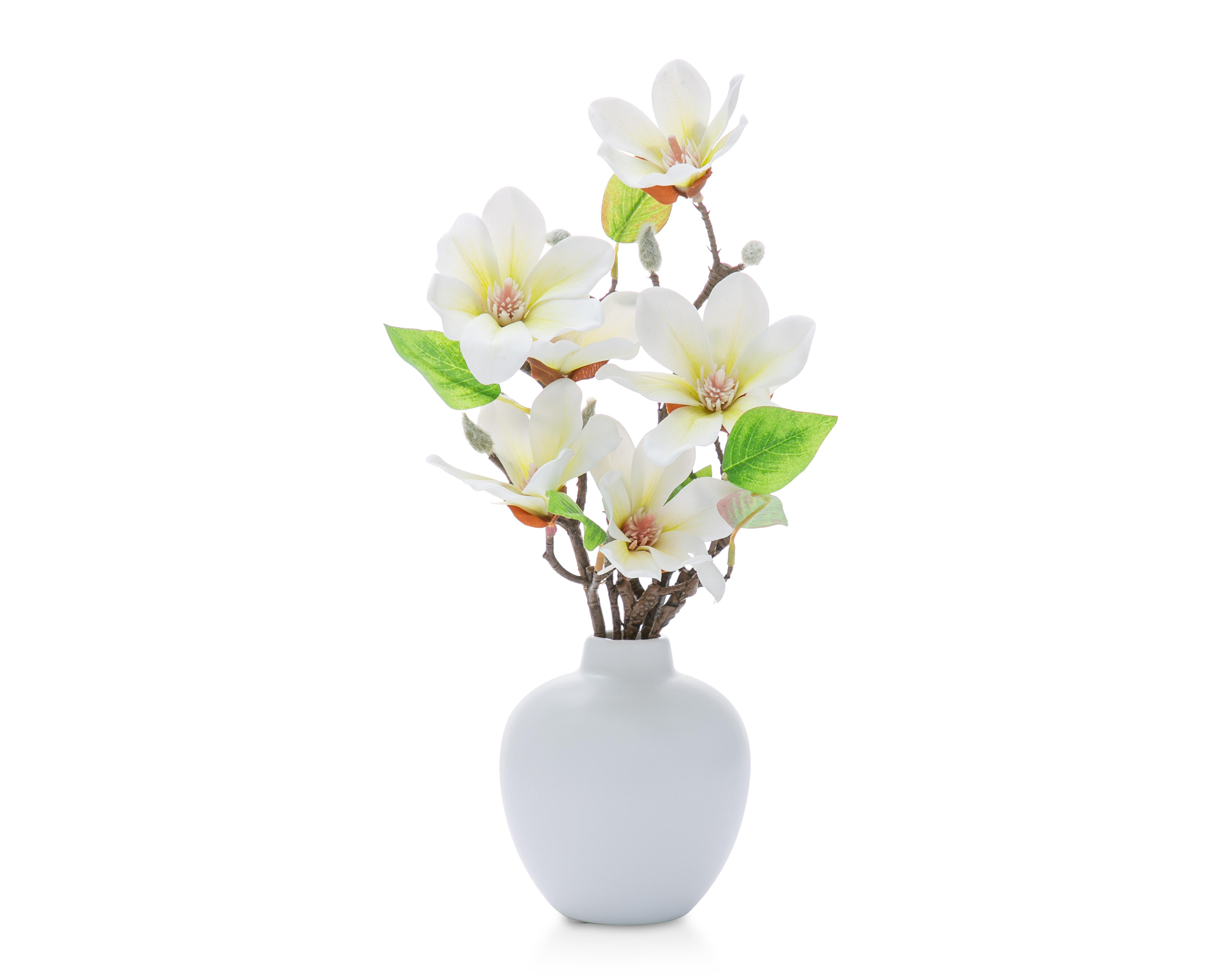 Foto 2 pulgar | Magnolias Artificiales con Florero Starhaus 36 cm