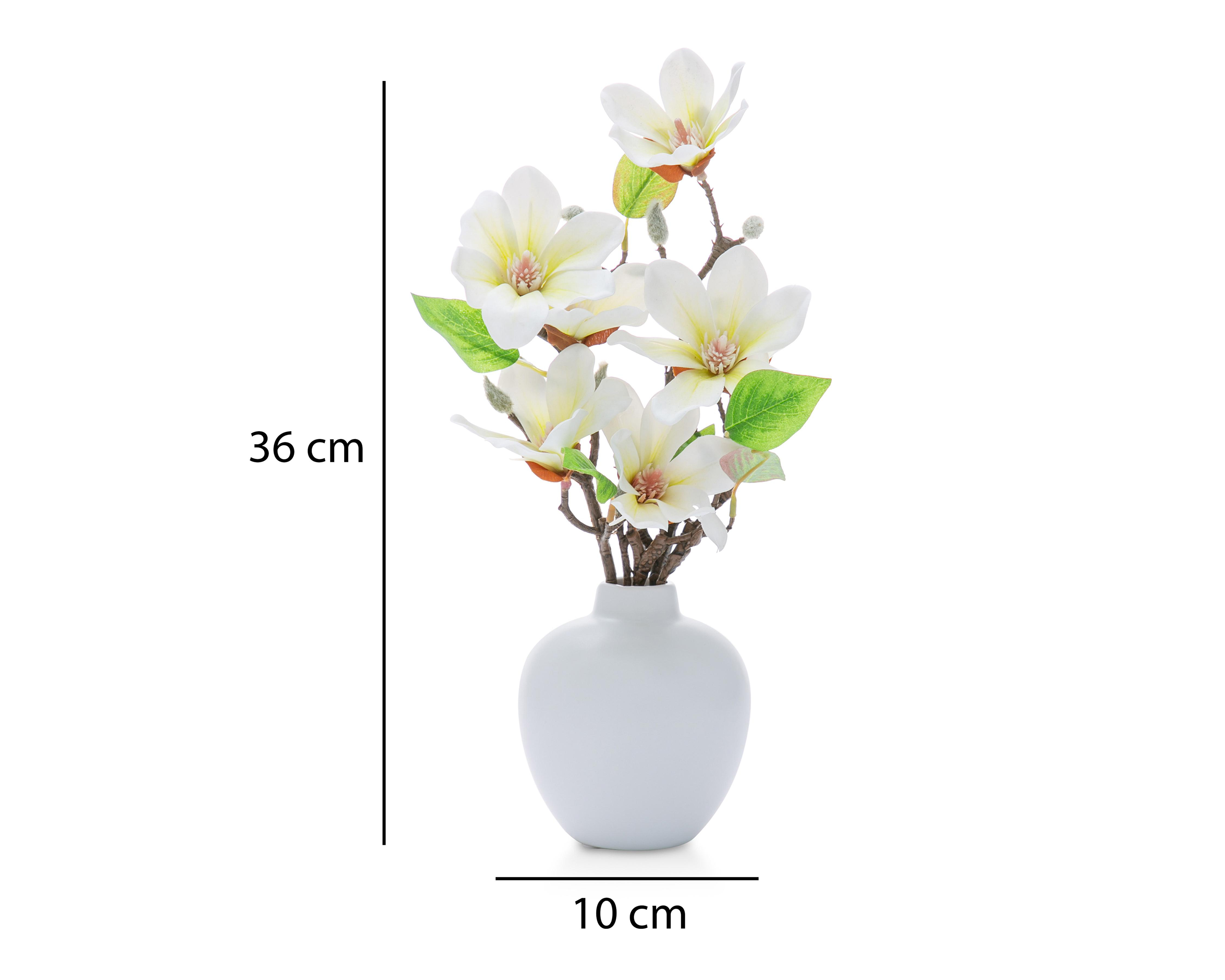 Foto 6 pulgar | Magnolias Artificiales con Florero Starhaus 36 cm