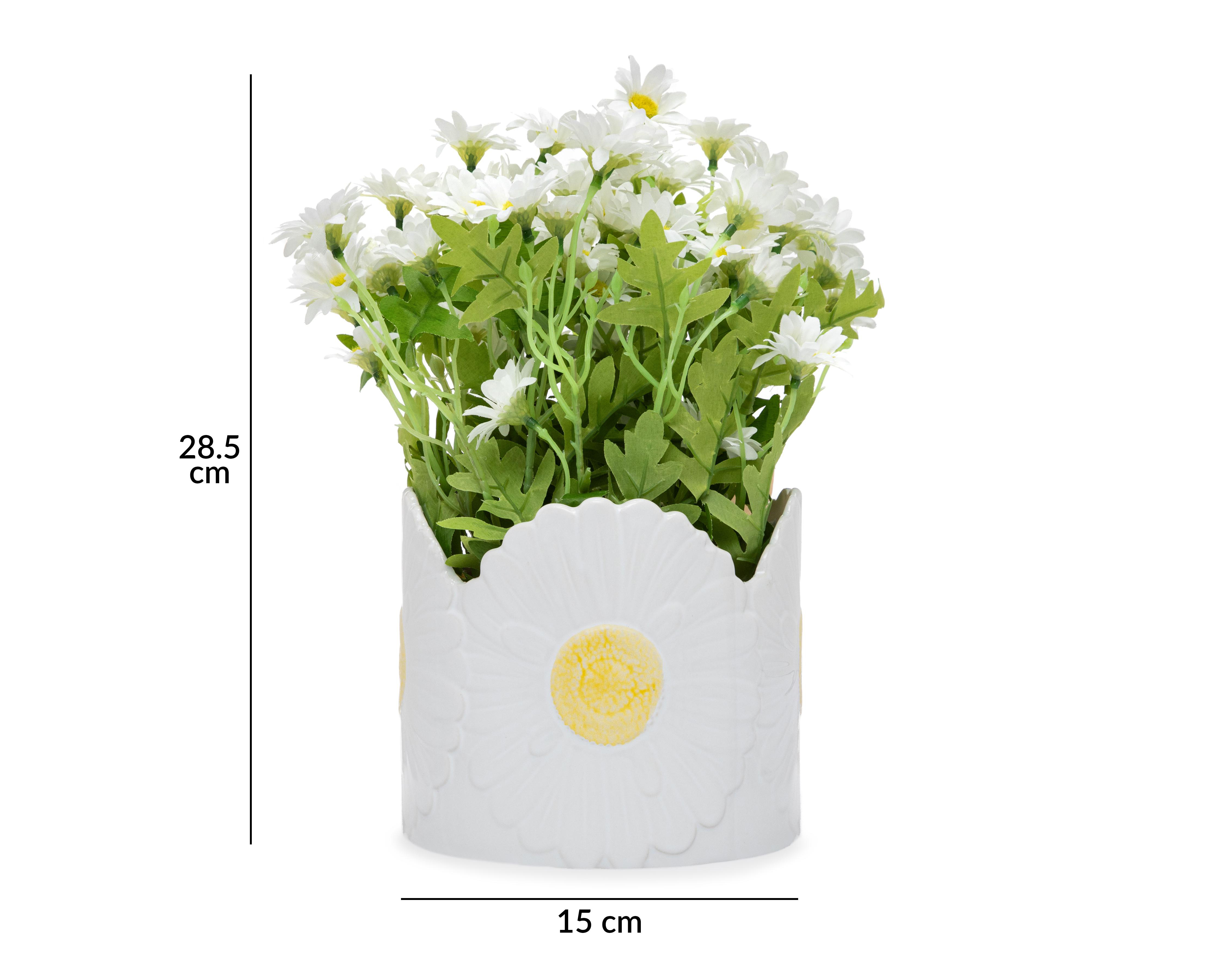 Foto 6 pulgar | Margarita Artificial con Maceta Starhaus 28.5 cm