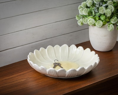 Foto 4 | Platón Decorativo de Flor Marias de Cerámica