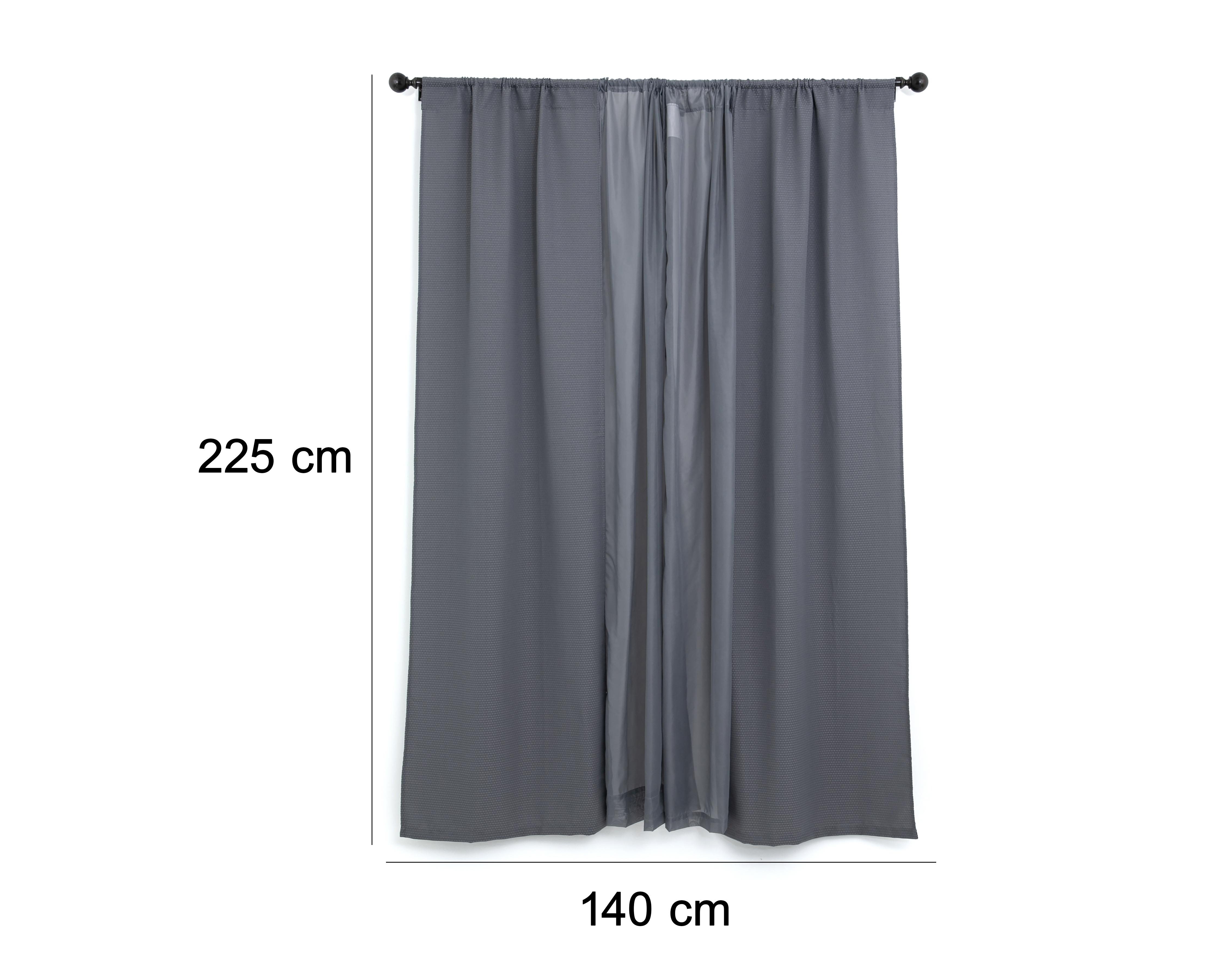 Foto 6 pulgar | Cortina Zelanda 140 x 225 cm Gris
