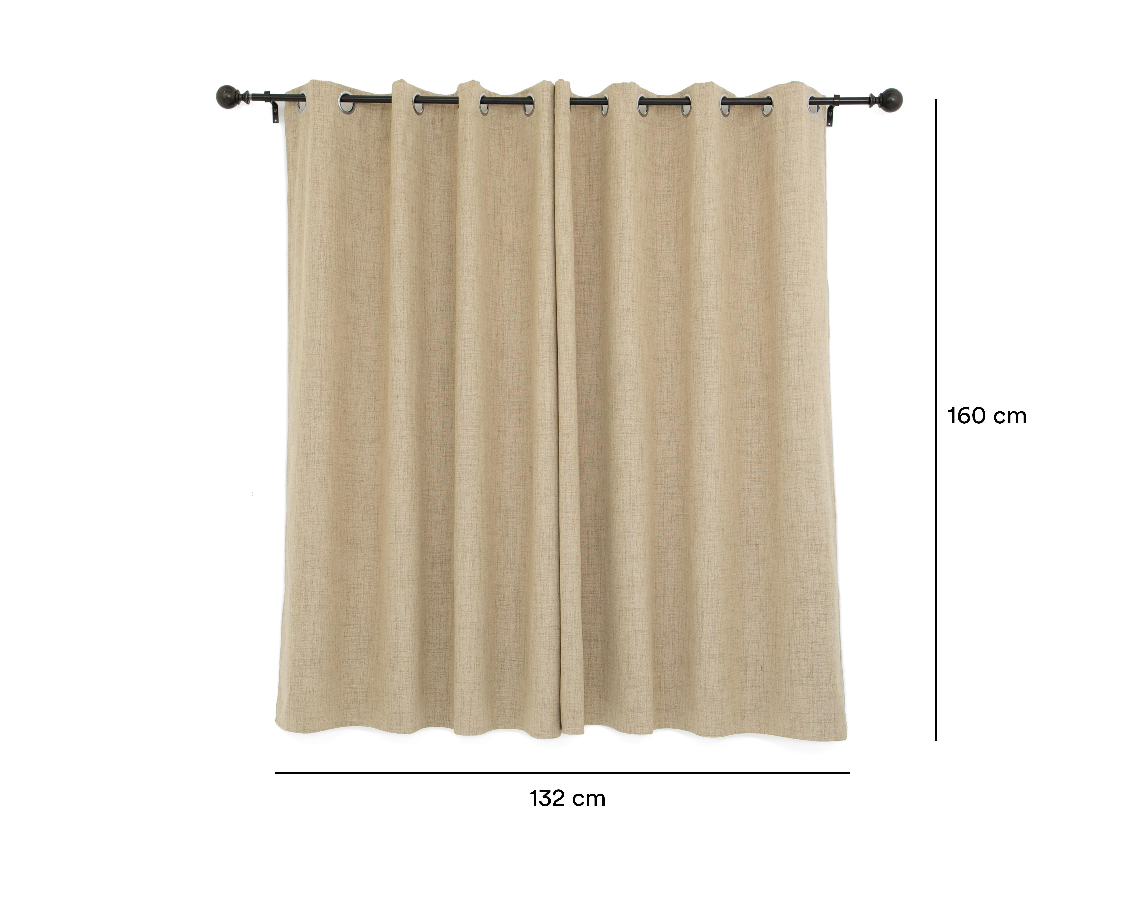 Foto 5 | Cortina Mapple 132 x 160 cm Beige