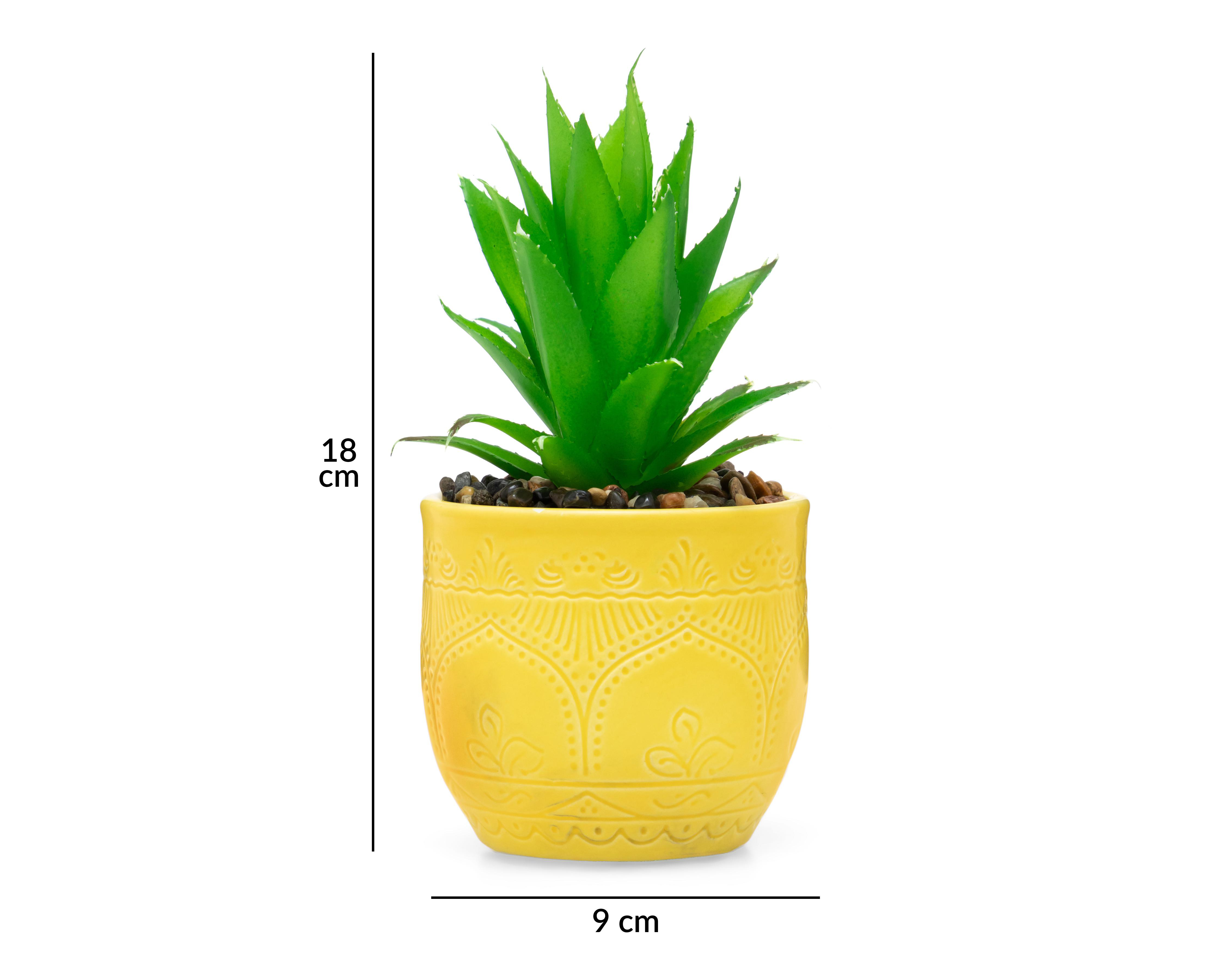 Foto 6 pulgar | Suculenta Artificial con Maceta Starhaus 18 cm