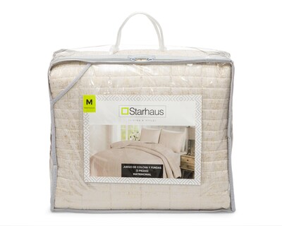 Foto 5 | Colcha Matrimonial Starhaus Anthos Beige 3 Piezas