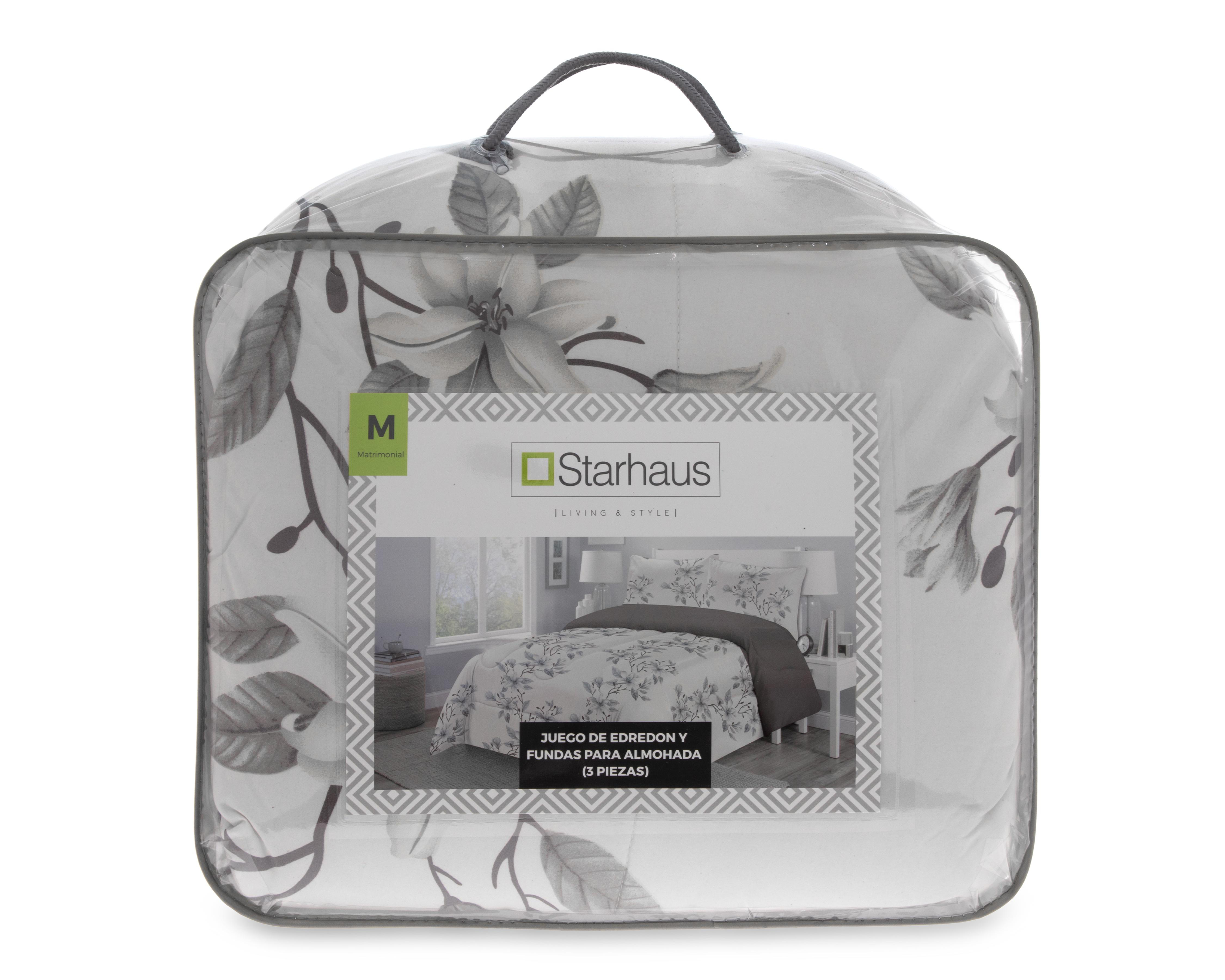 Foto 4 | Edredón Matrimonial Starhaus Aster Gris 3 Piezas