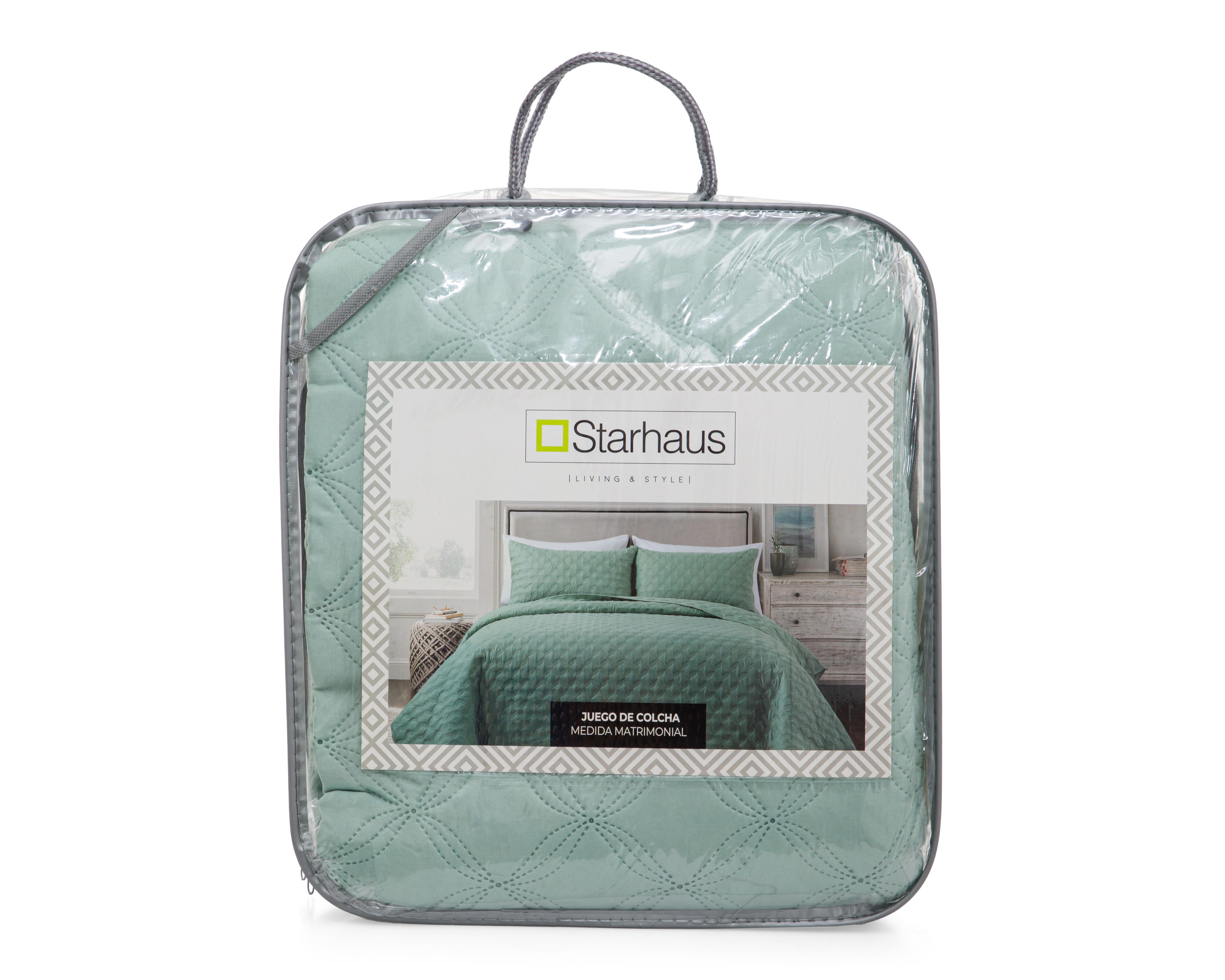 Foto 4 pulgar | Colcha Matrimonial Starhaus Cletine G Aqua