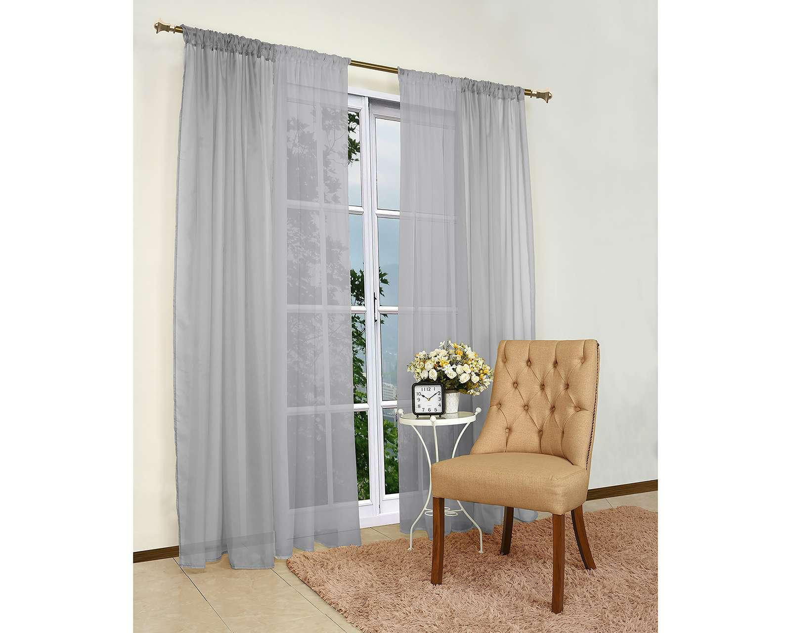 Cortina Tergal 140 x 225 cm Gris