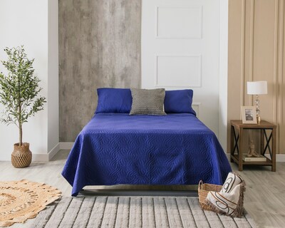 Foto 1 | Colcha King Size Starhaus Sandra Azul 3 Piezas