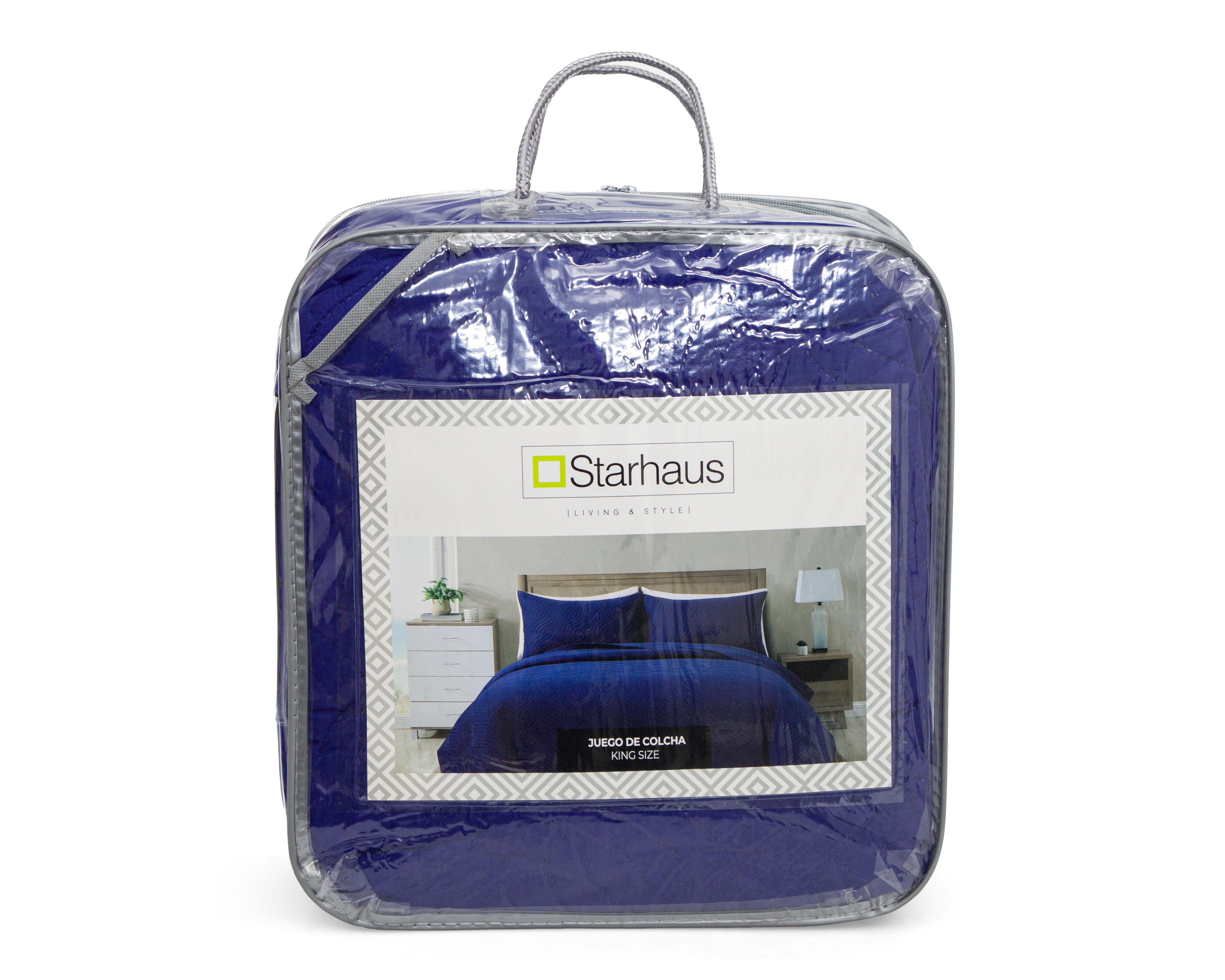 Foto 4 | Colcha King Size Starhaus Sandra Azul 3 Piezas