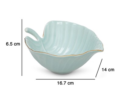 Foto 5 | Platón Decorativo de Hoja Acalia de Cerámica