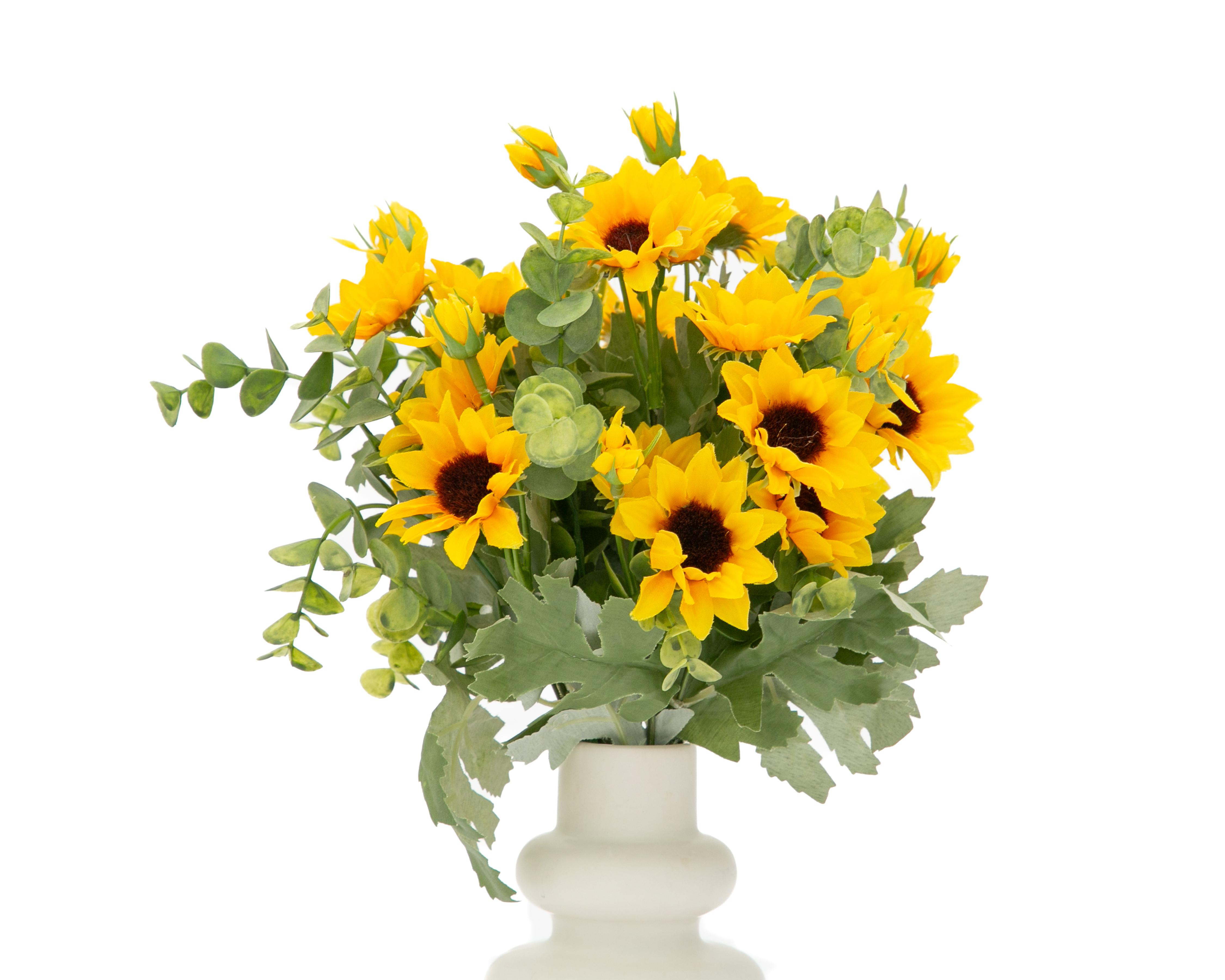 Foto 4 pulgar | Girasol Artificial con Florero Starhaus 39 cm