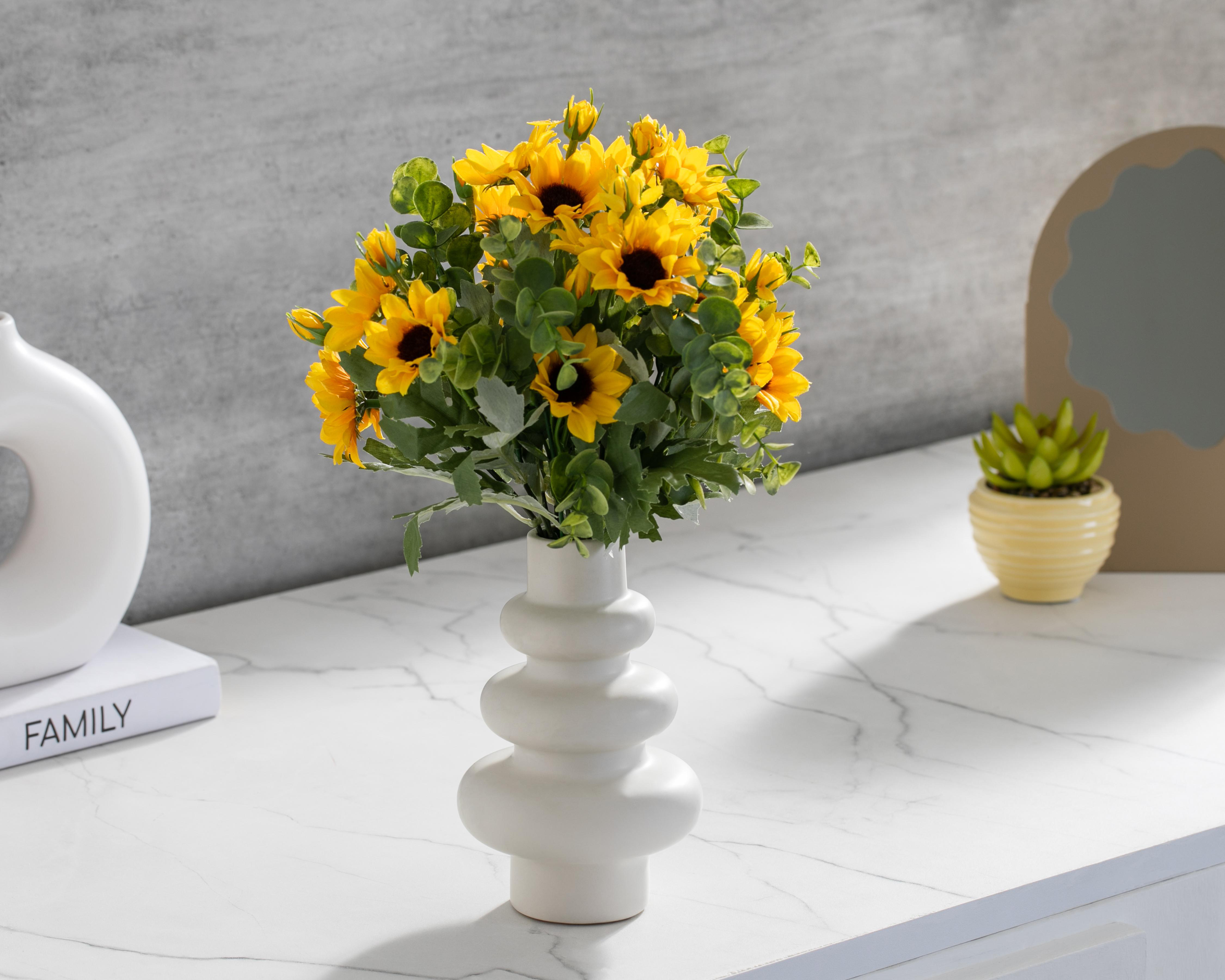 Foto 5 pulgar | Girasol Artificial con Florero Starhaus 39 cm