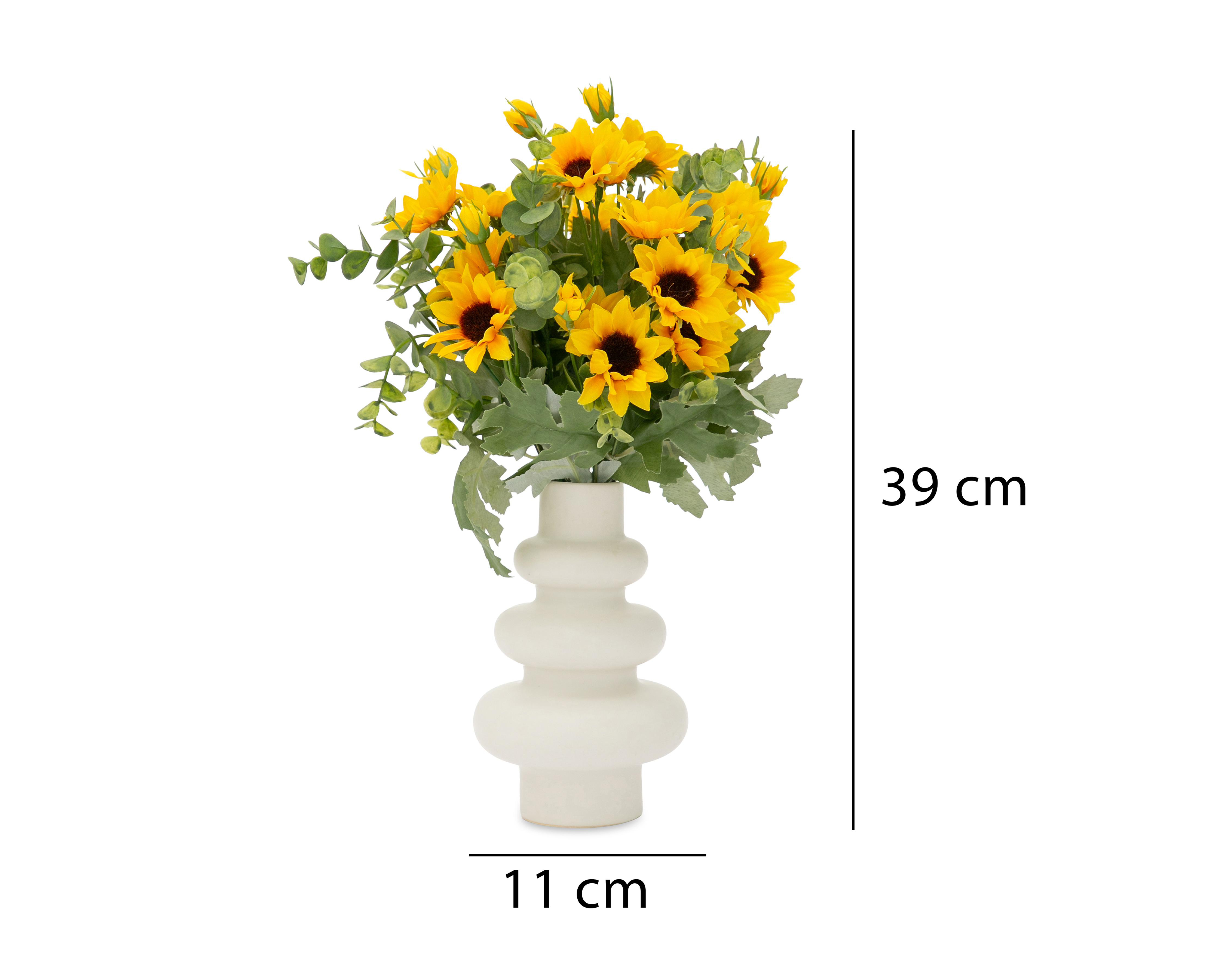 Foto 6 pulgar | Girasol Artificial con Florero Starhaus 39 cm