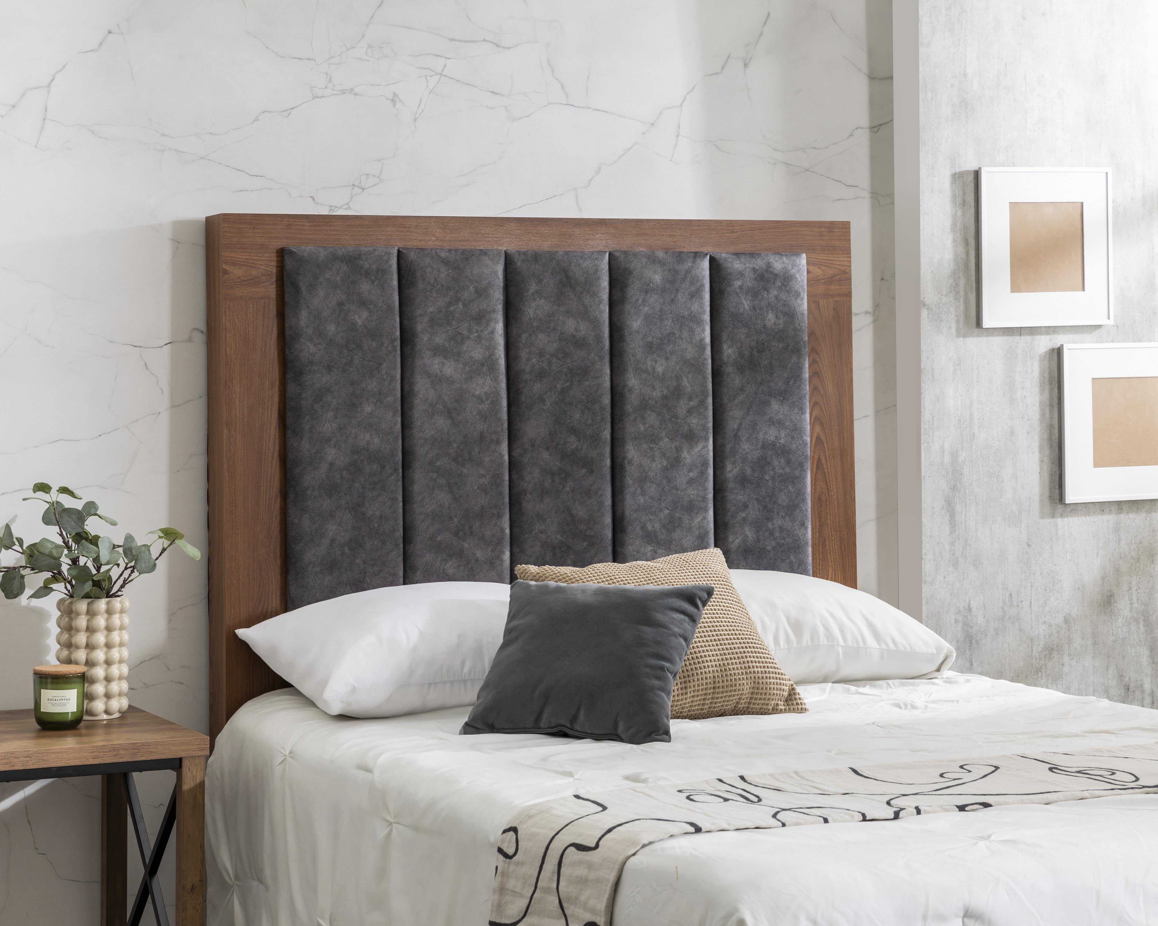 Cabecera Milo Matrimonial Nogal/Gris $3,199