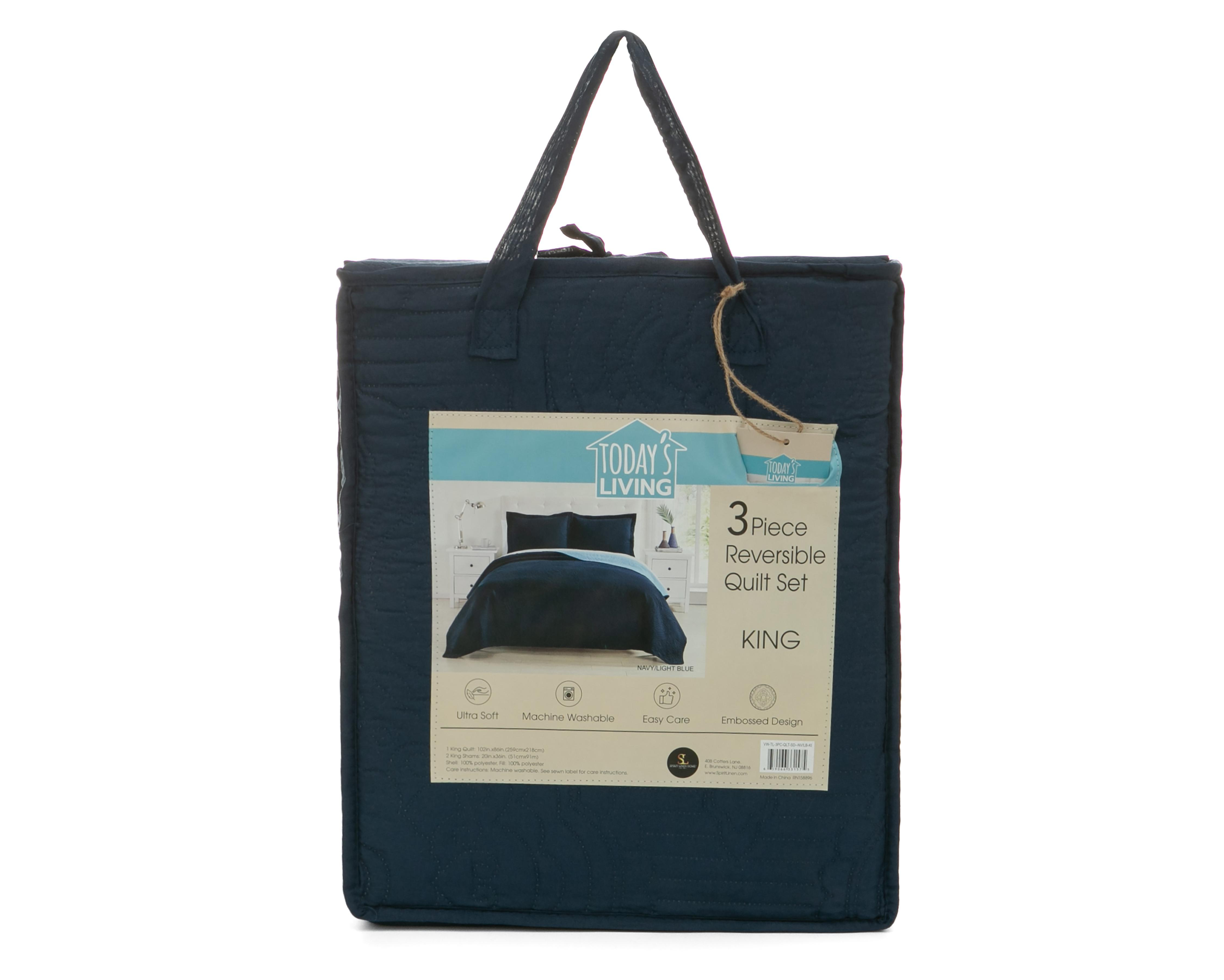 Foto 5 pulgar | Colcha King Size Spirit Linen Home Fermin Azul