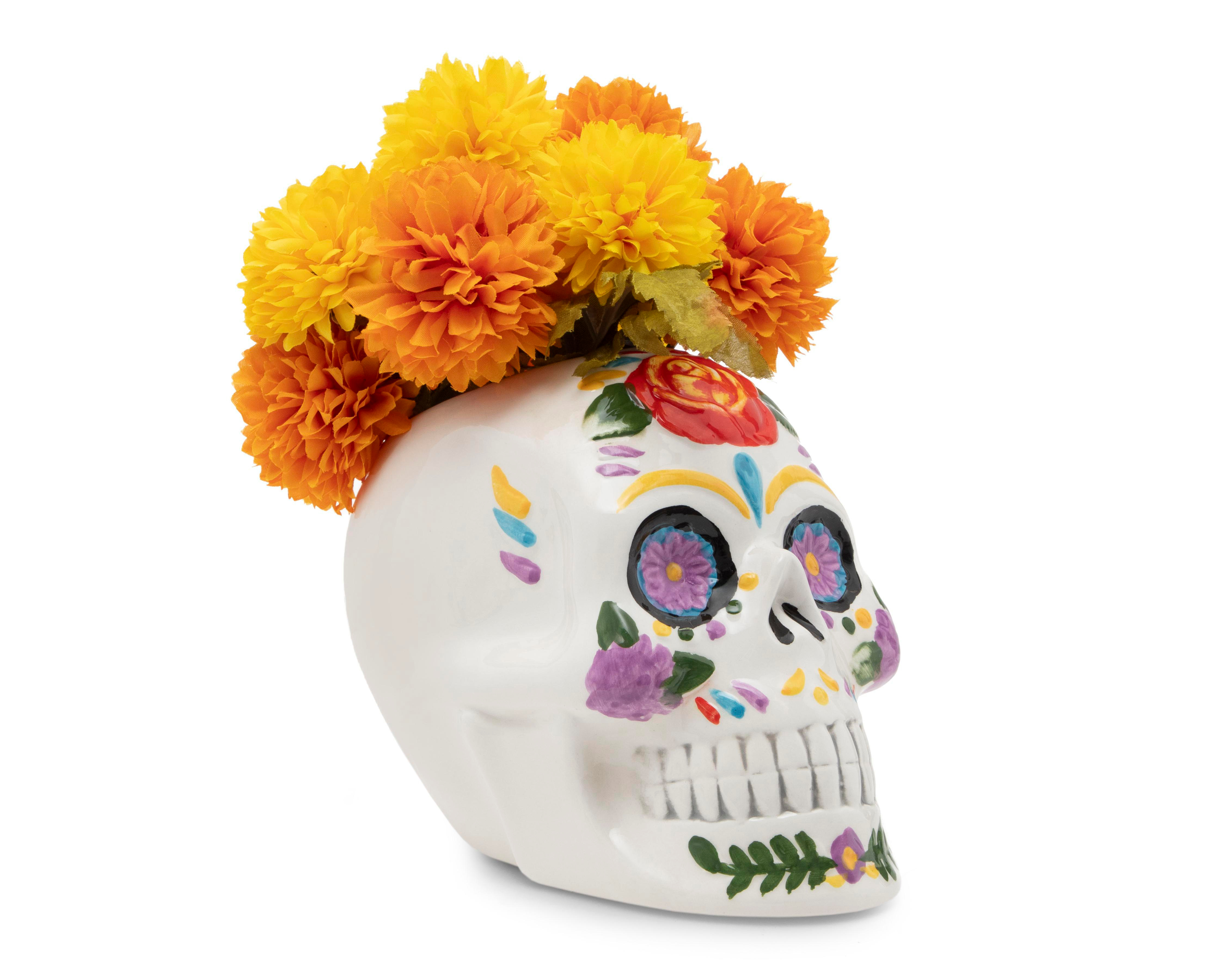 Foto 3 pulgar | Planta Artificial Día de Muertos con Maceta Starhaus 13.5 cm