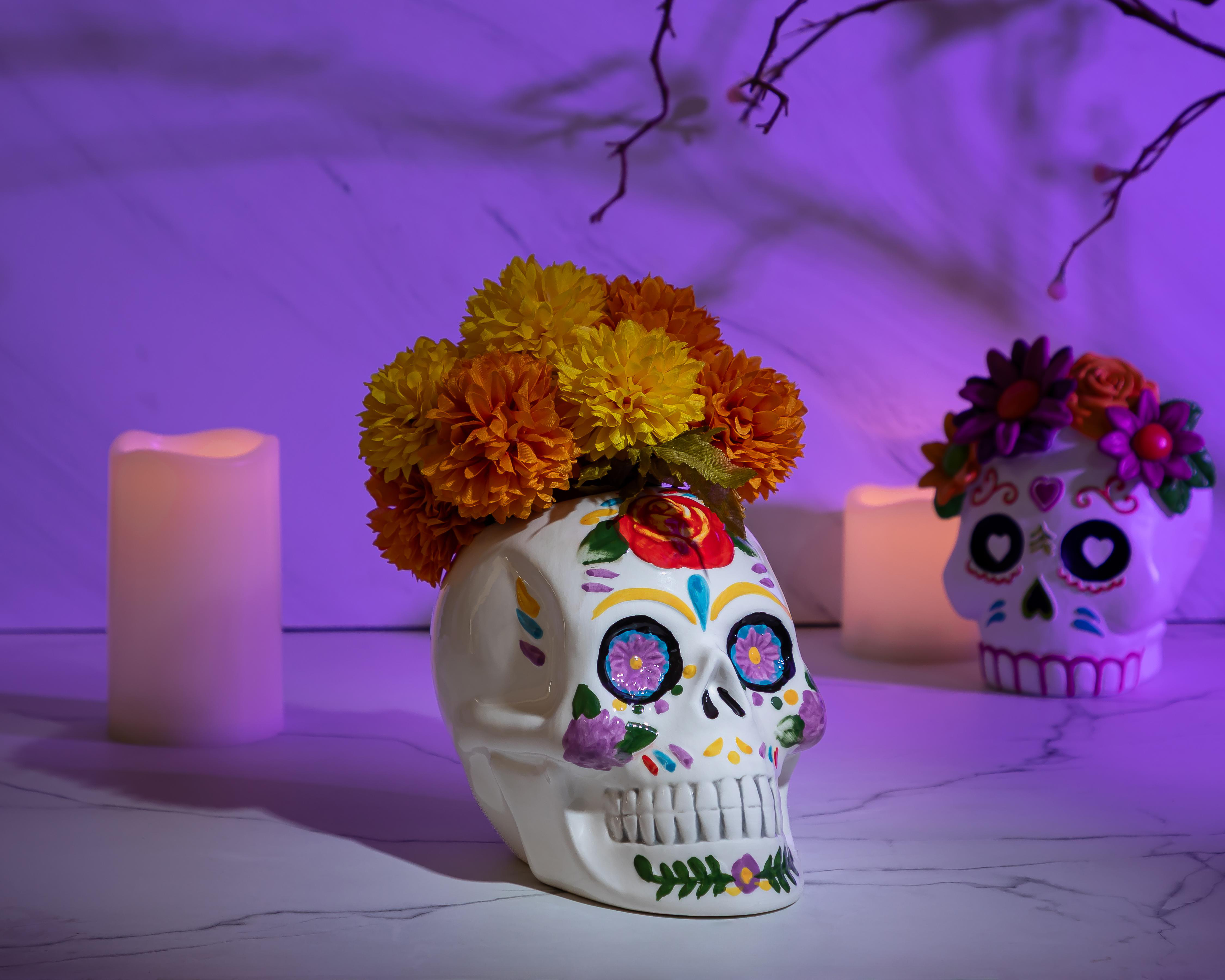 Foto 5 pulgar | Planta Artificial Día de Muertos con Maceta Starhaus 13.5 cm
