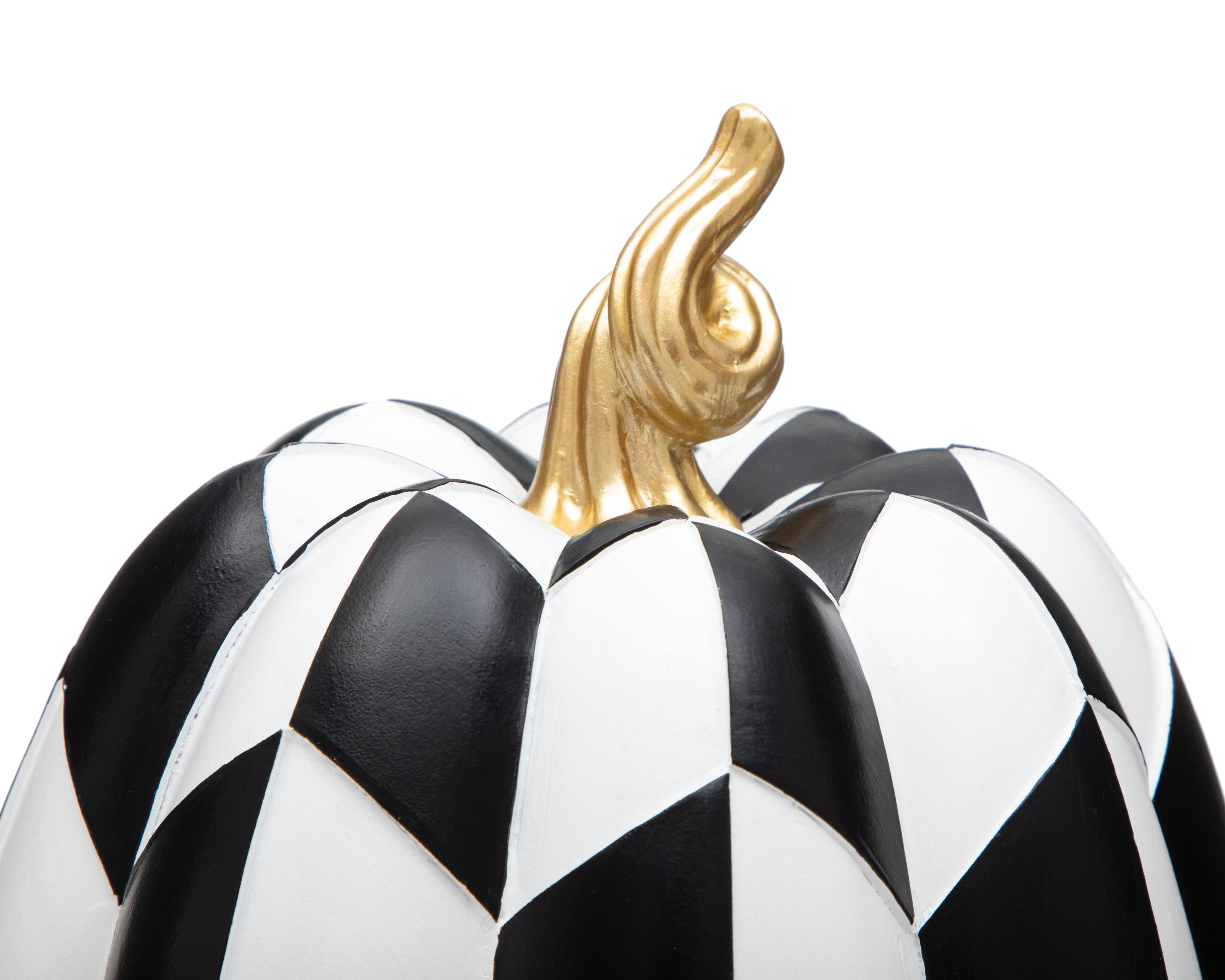 Foto 4 pulgar | Escultura de Calabaza de Halloween Checkered de Cerámica