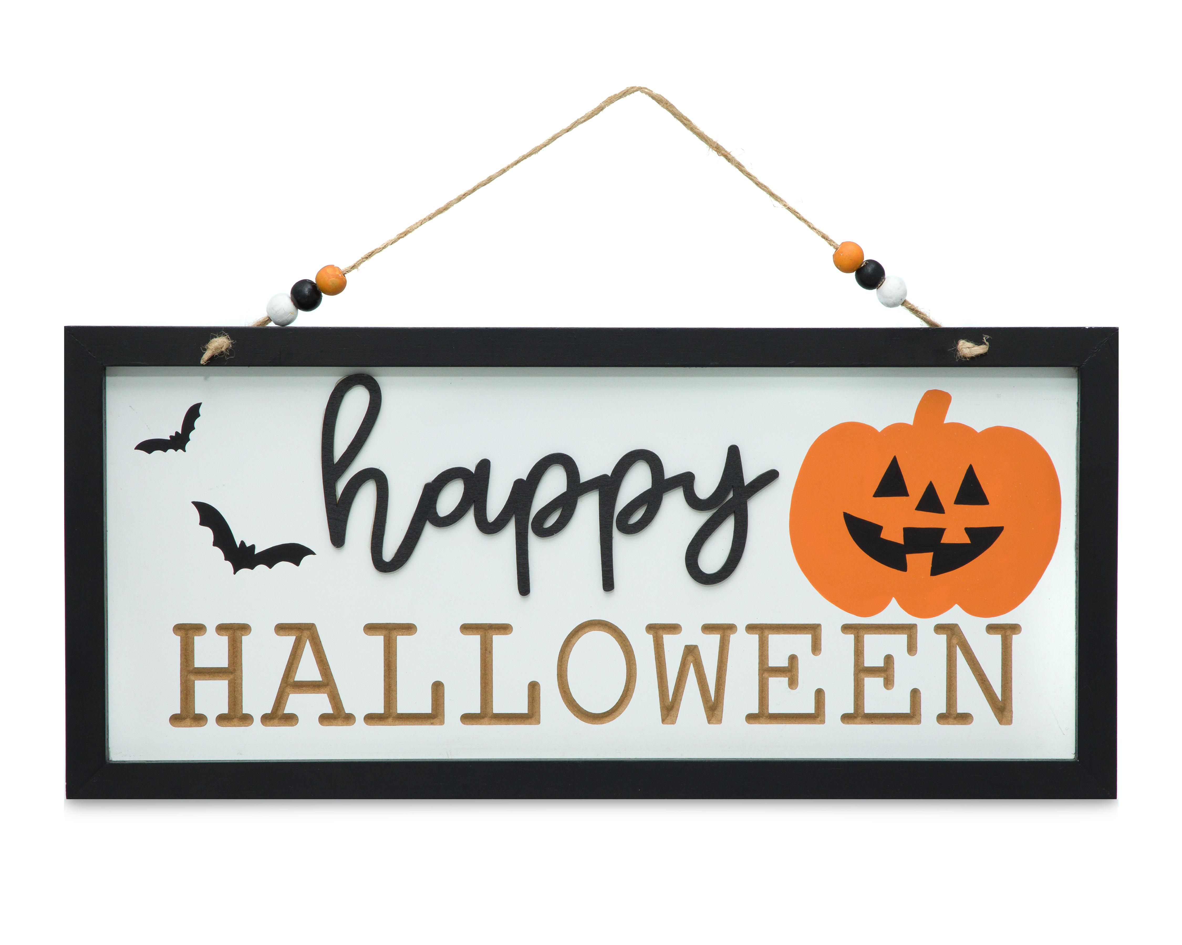 Foto 4 pulgar | Letrero Decorativo Happy Halloween de Madera