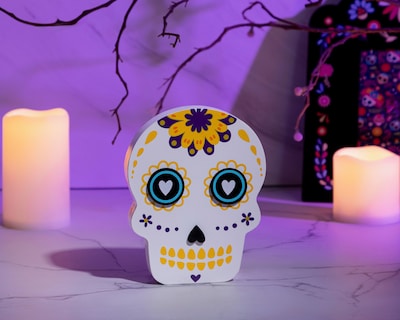 Foto 4 | Escultura de Calaverita Magenta de Madera