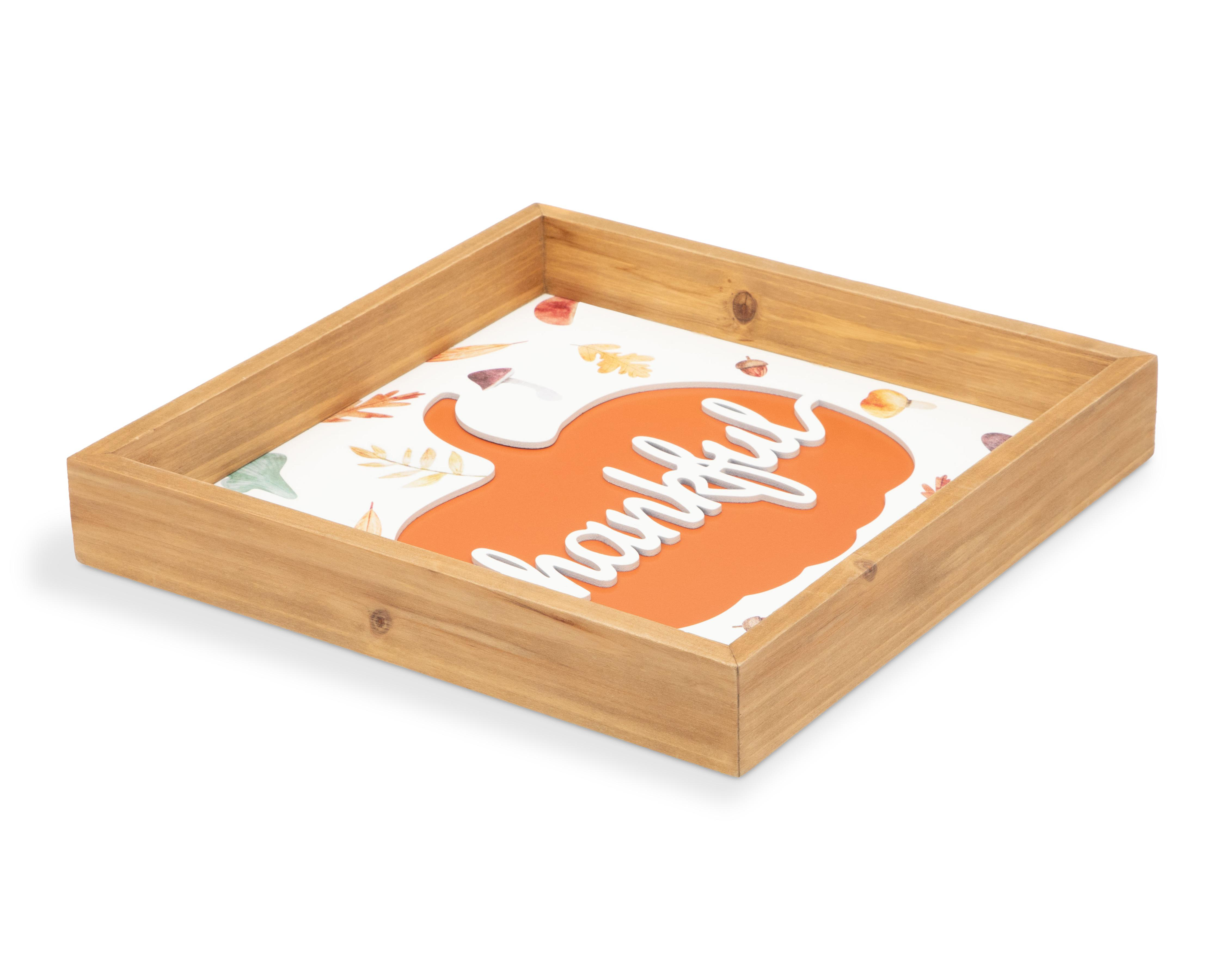 Charola Decorativa Thankful de Madera $219