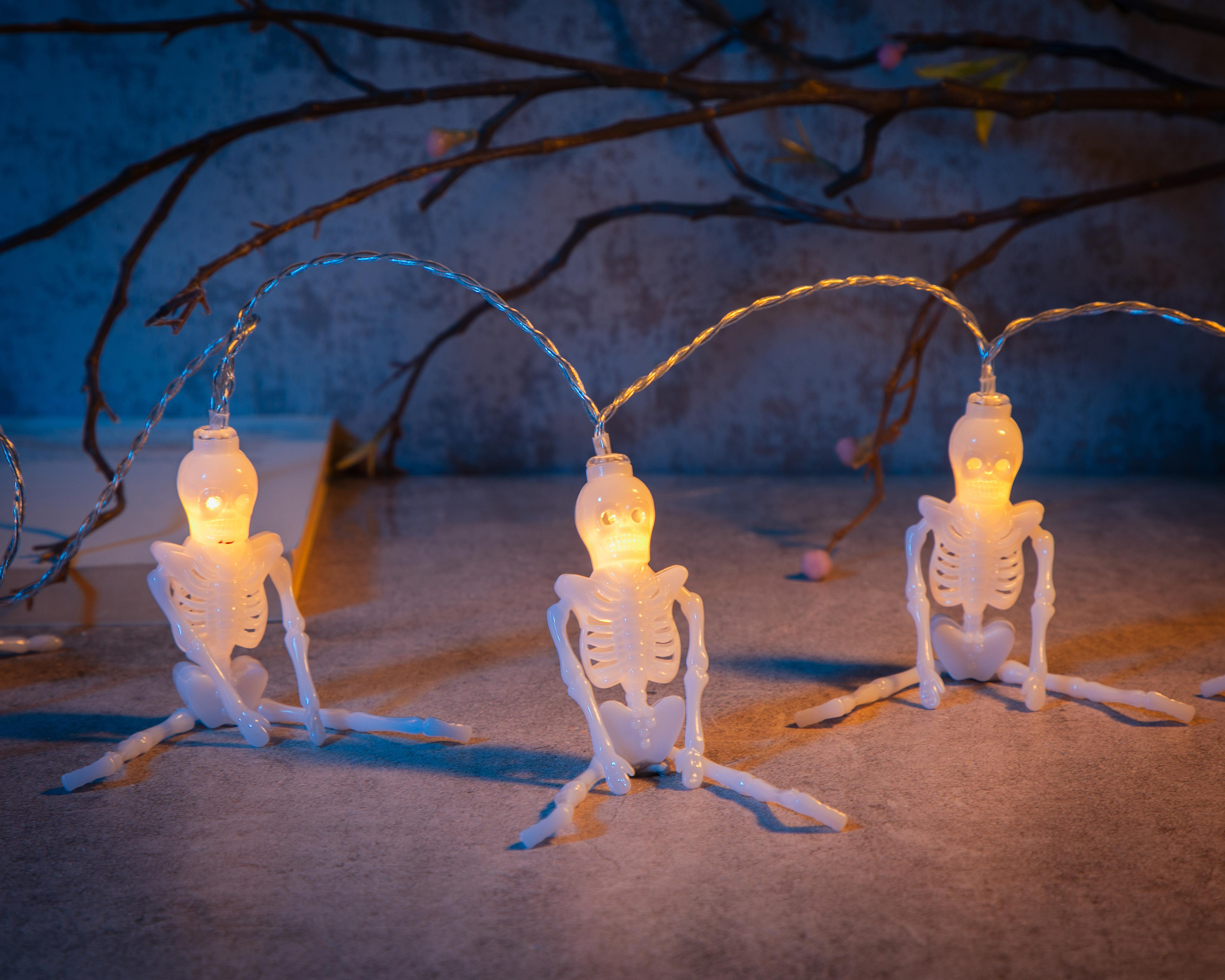Foto 4 | Luces Decorativas de Halloween Bones 10 Luces Cálidas