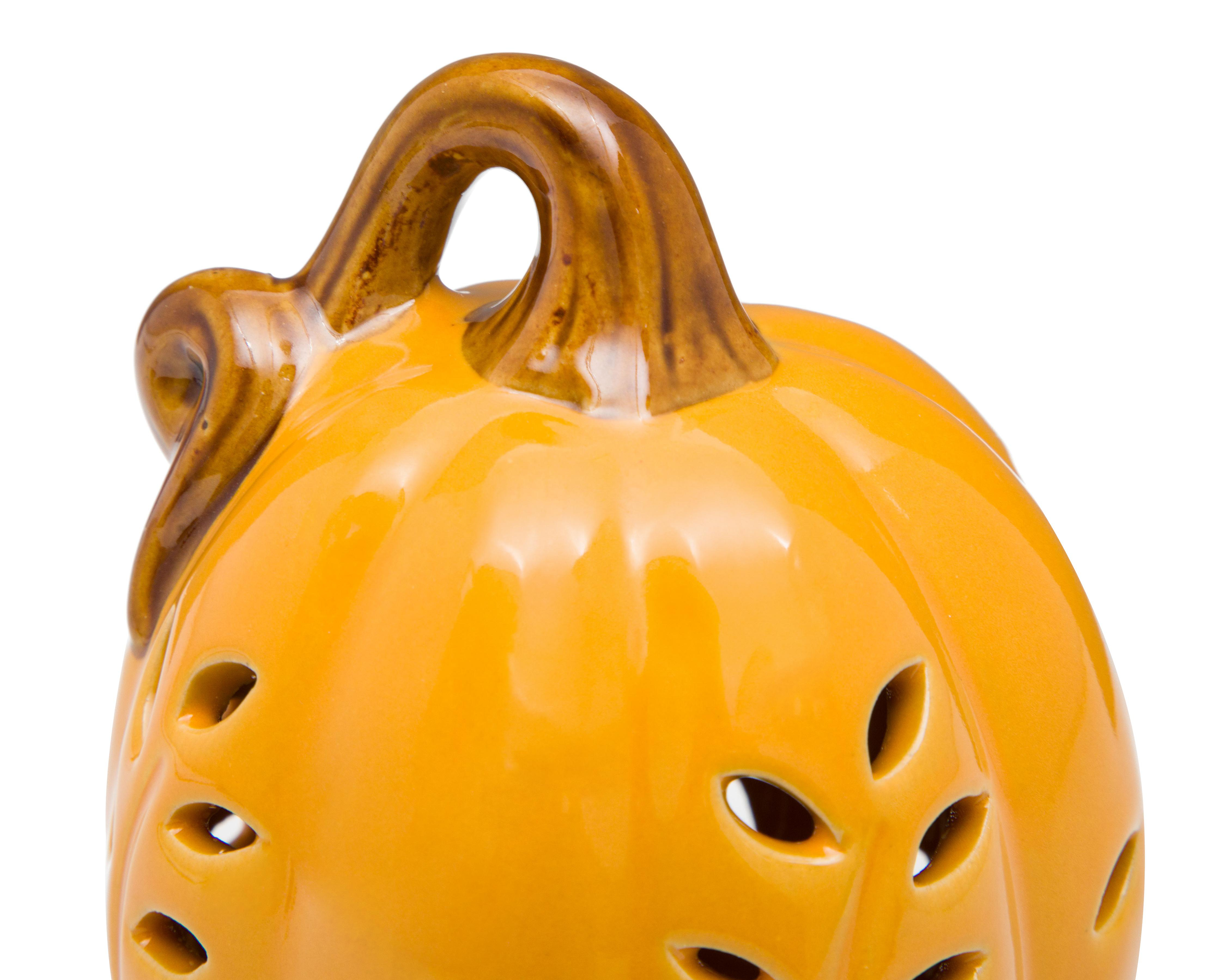 Foto 4 pulgar | Escultura de Calabaza Floral L de Cerámica