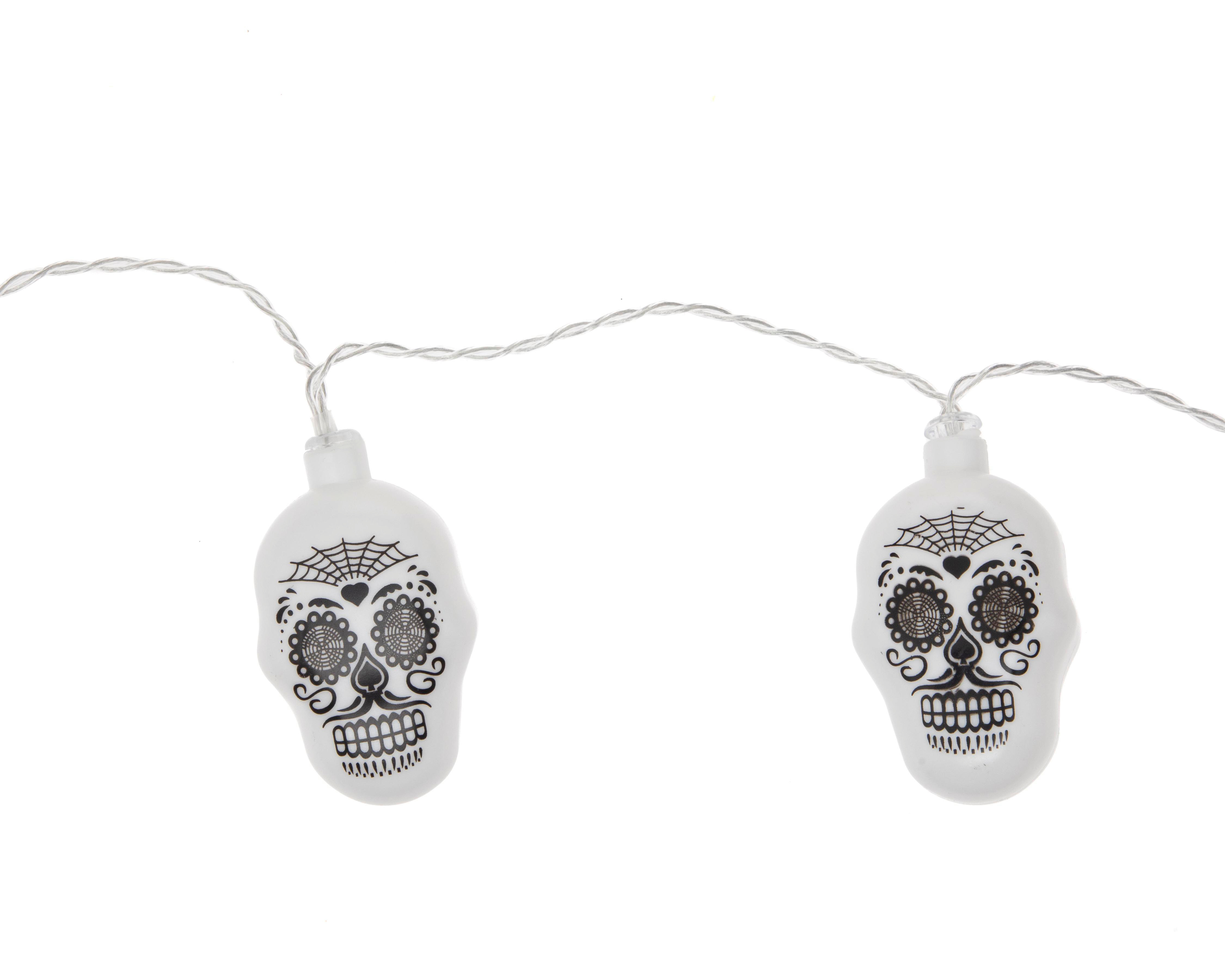 Foto 3 pulgar | Luces Decorativas del Día de Muertos Skull 10 Luces Cálidas