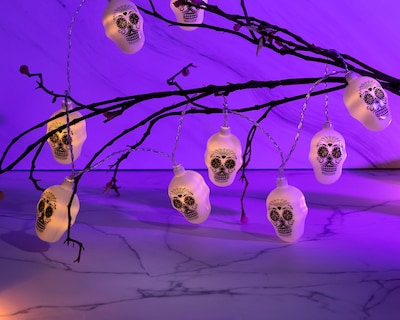 Foto 4 | Luces Decorativas del Día de Muertos Skull 10 Luces Cálidas
