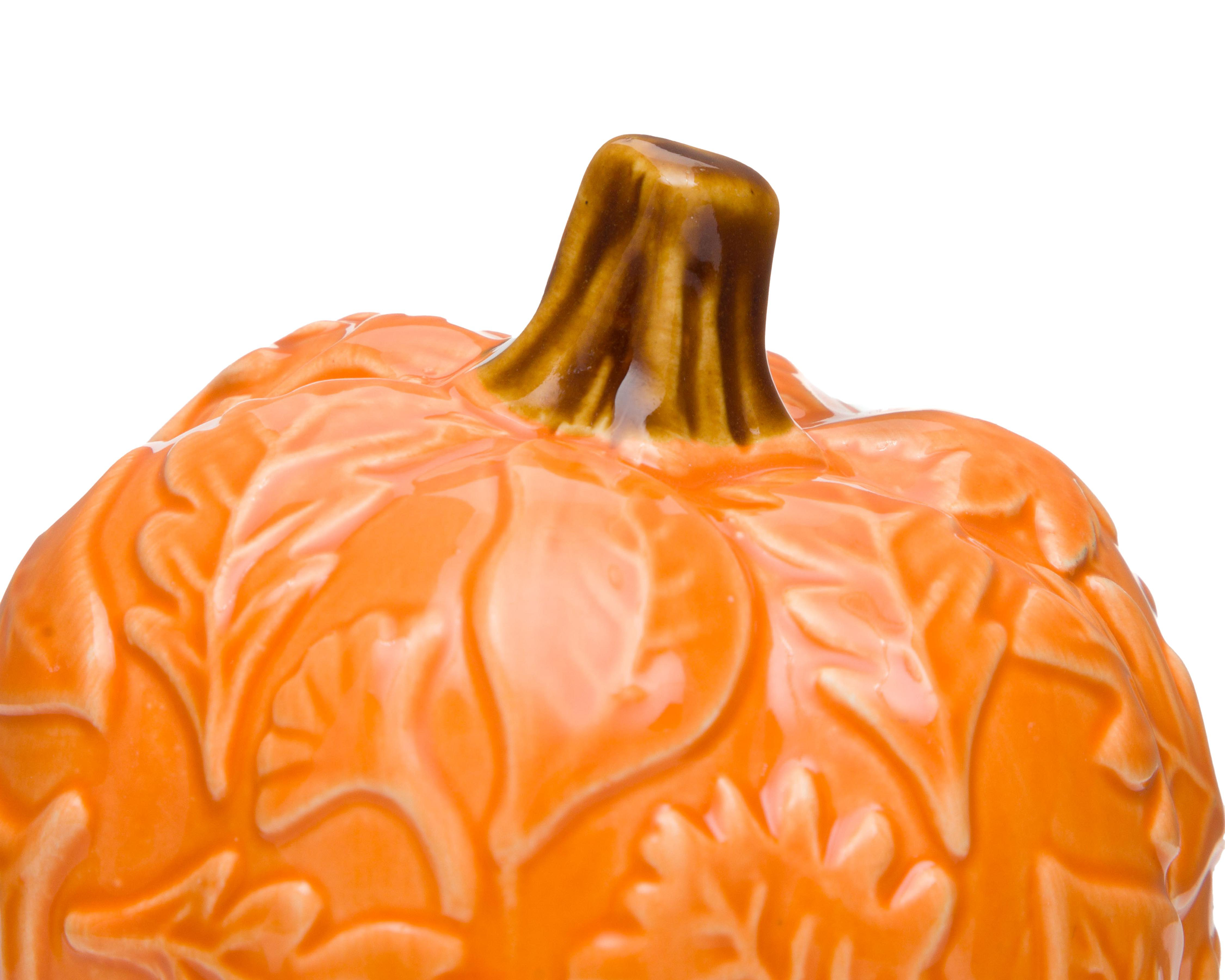 Foto 4 pulgar | Escultura de Calabaza de Halloween Tangerine de Cerámica