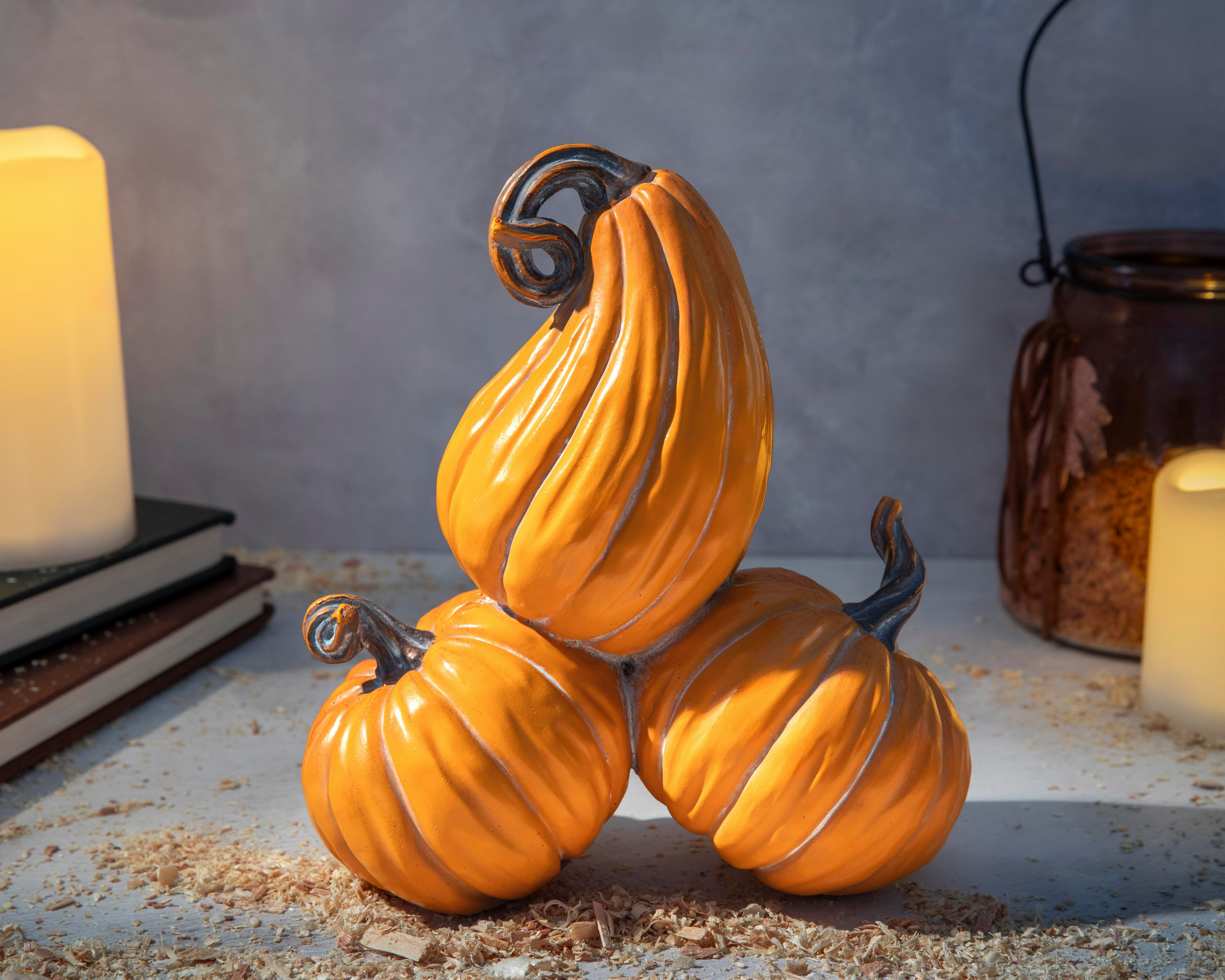 Foto 5 pulgar | Escultura de Calabaza Pumpkins de Poliresina