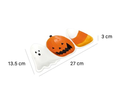 Foto 5 | Charola Decorativa de Halloween Candy Corn de Cerámica