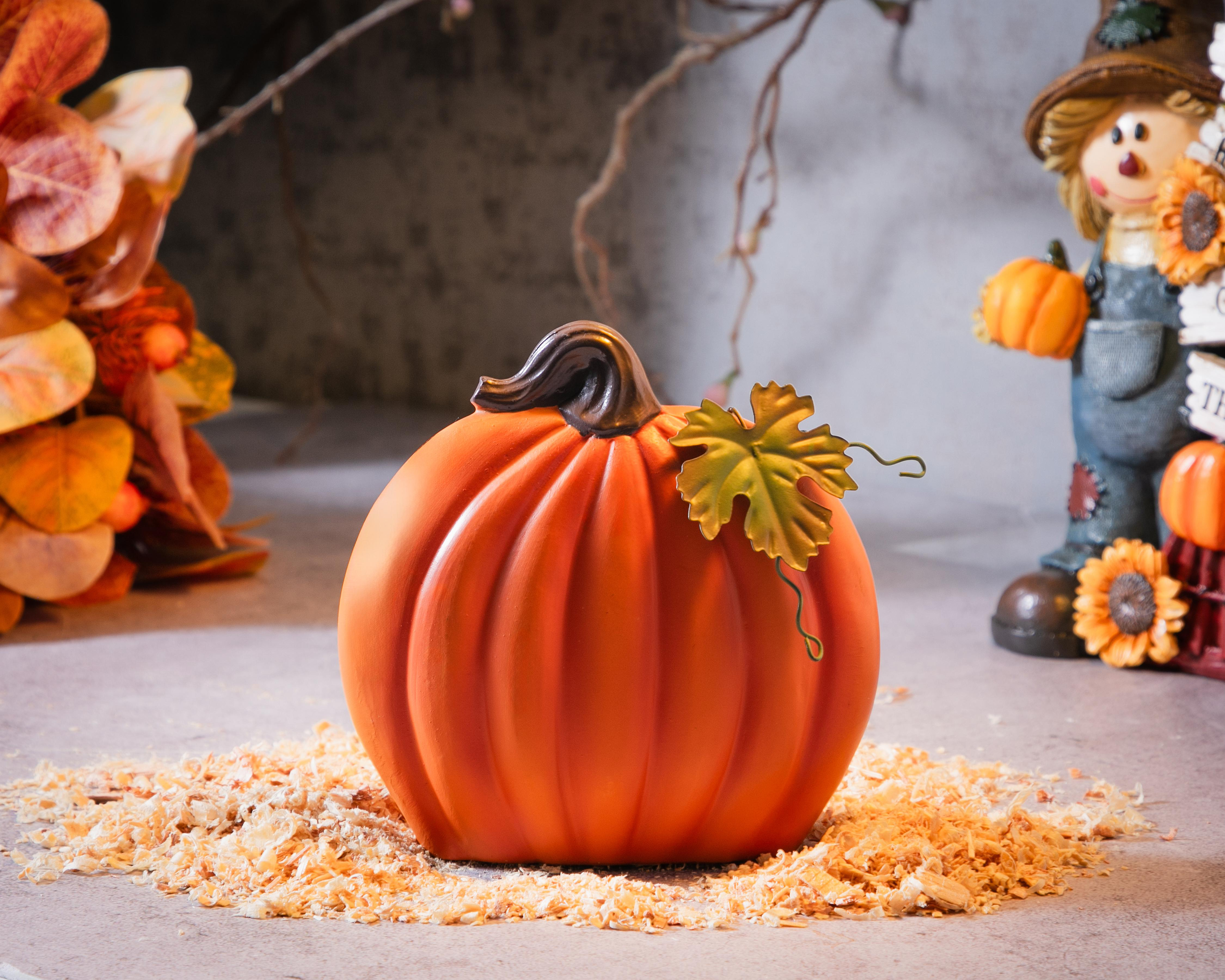 Foto 4 | Escultura de Calabaza Delight de Poliresina