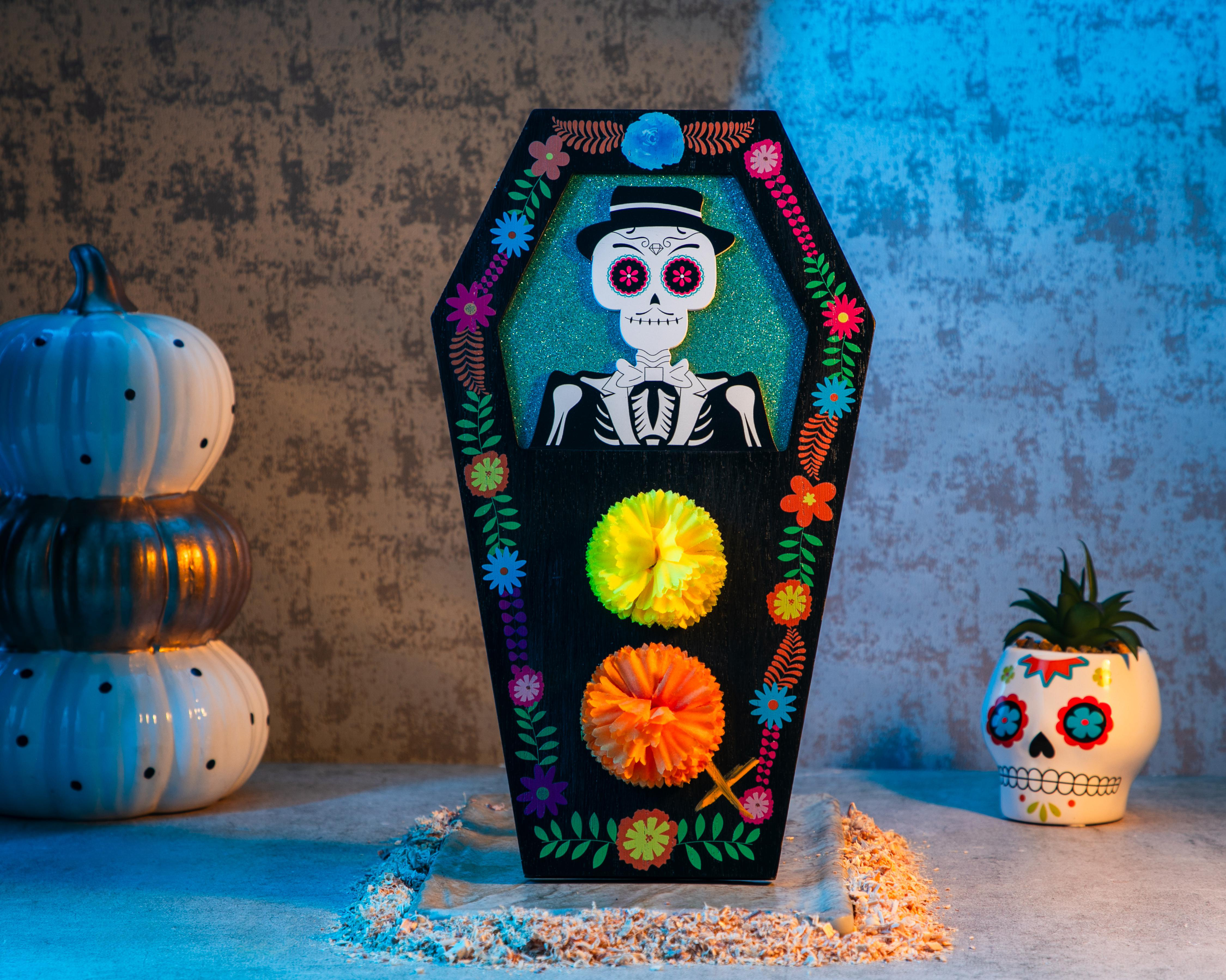 Foto 5 pulgar | Escultura de Altar Día de Muertos de Madera