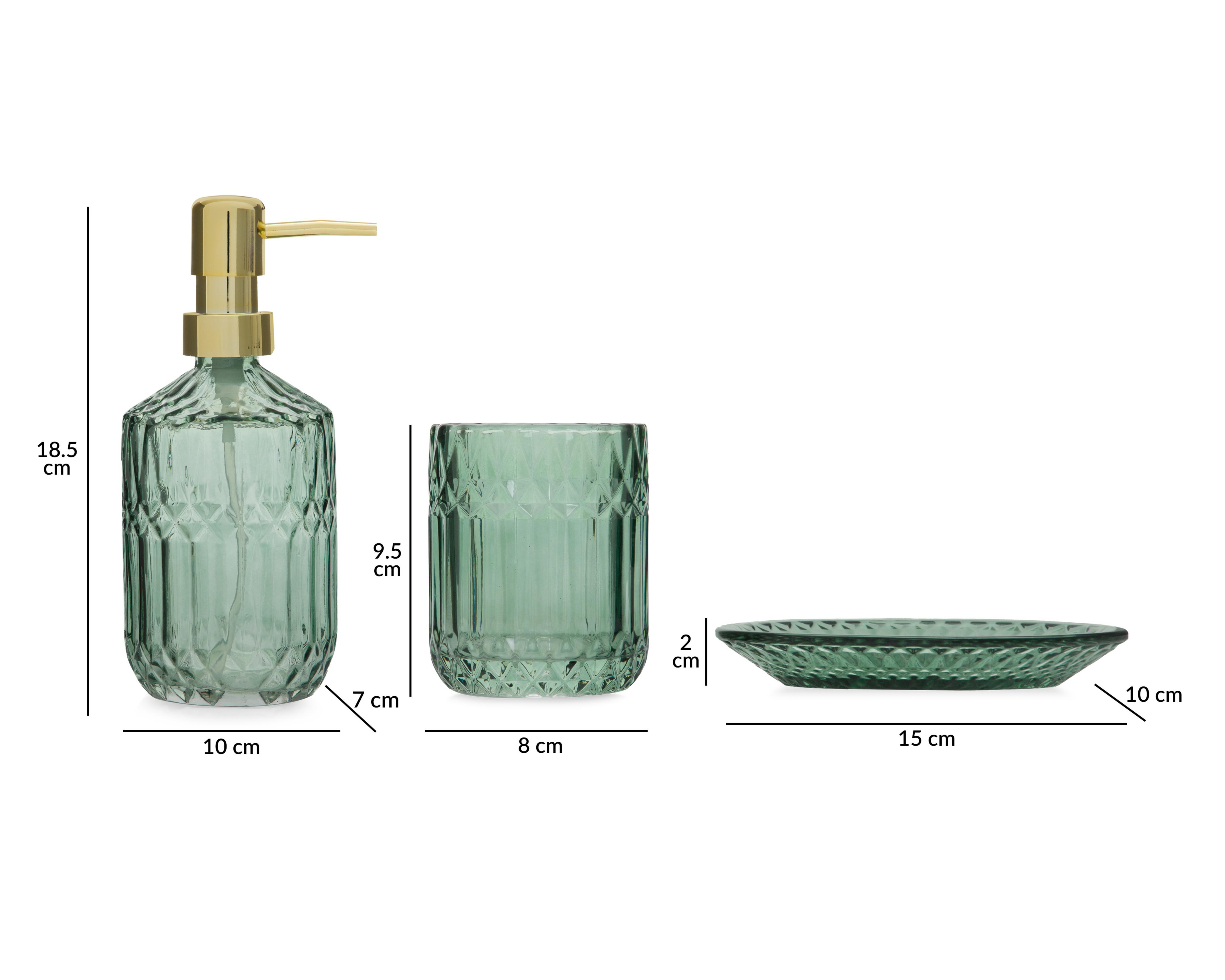 Foto 7 | Accesorios para Baño Starhaus Verde 3 Piezas