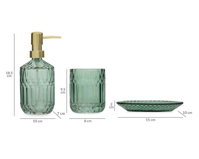 Foto 7 | Accesorios para Baño Starhaus Verde 3 Piezas