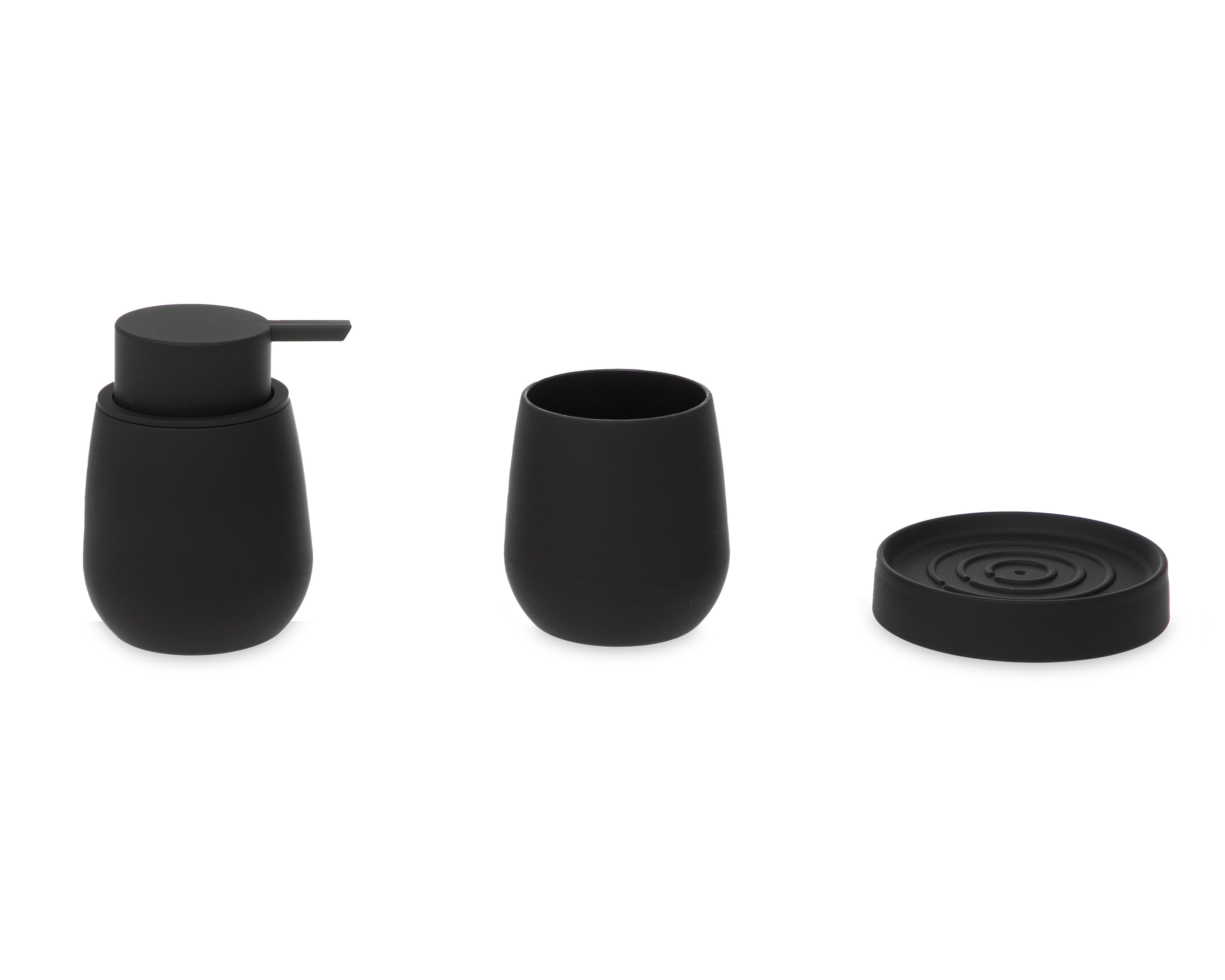 Accesorios de Baño Starhaus Negro 3 Piezas