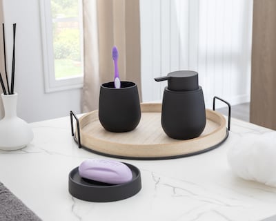 Foto 6 | Accesorios de Baño Starhaus Negro 3 Piezas