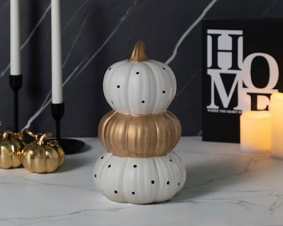 Foto 4 | Escultura de Calabazas Halloween Golden de Dolomita
