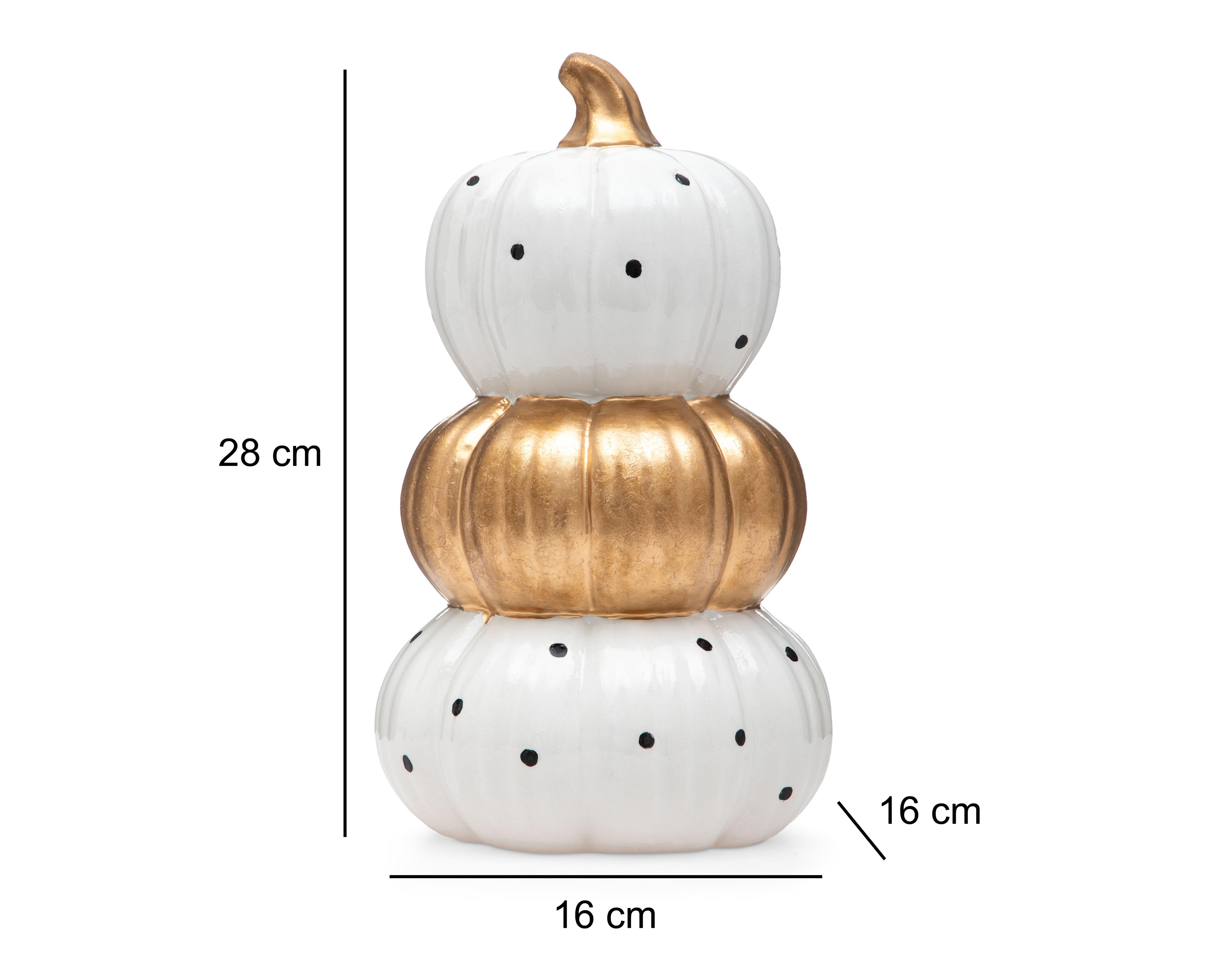 Foto 5 | Escultura de Calabazas Halloween Golden de Dolomita