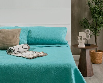Foto 1 | Colcha King Size con Fundas para Almohada Starhaus Abdel Azul 3 Piezas