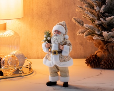 Foto 5 | Figura Decorativa de Santa Claus Navideña Golden Claus de Plástico