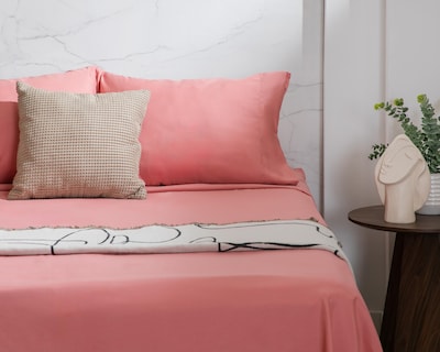 Foto 1 | Sábana Matrimonial con Fundas para Almohada Starhaus Nabi Rosa 4 Piezas