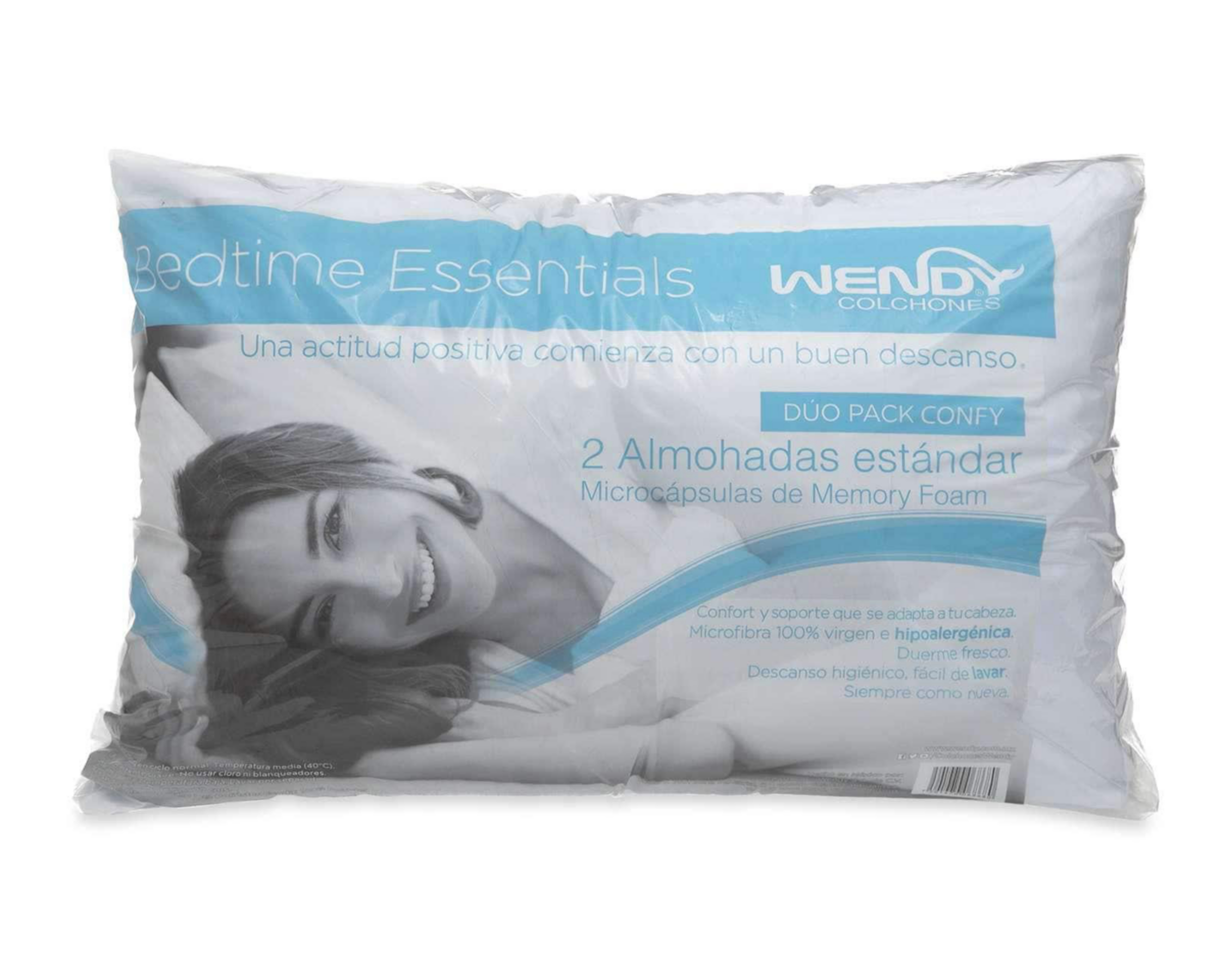 Almohada Wendy Memory Foam Estándar Suave 2 Piezas